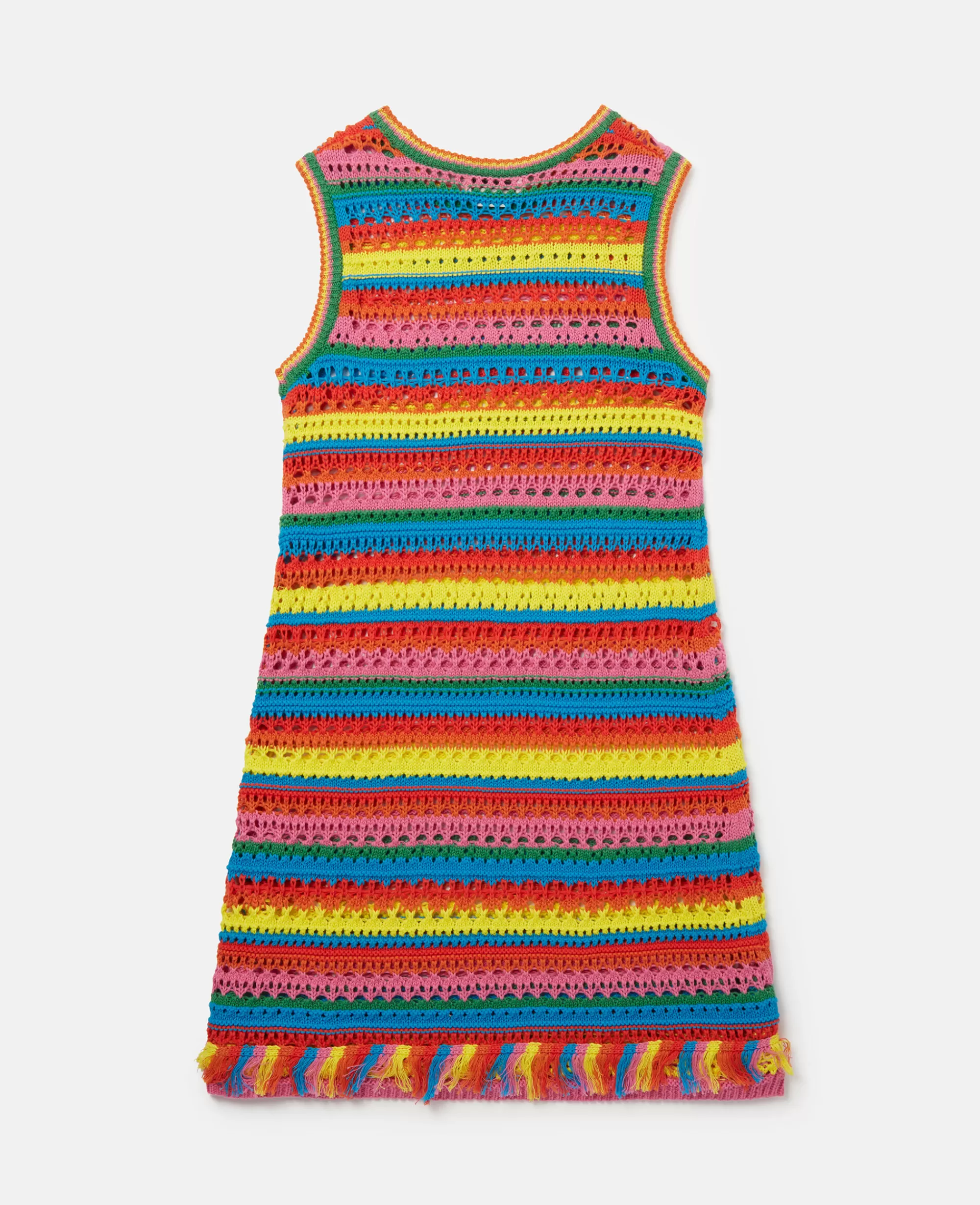 Bambini Stella McCartney Vestiti E Tutine>Abito A Canotta Uncinetto Con Strisce Arcobaleno