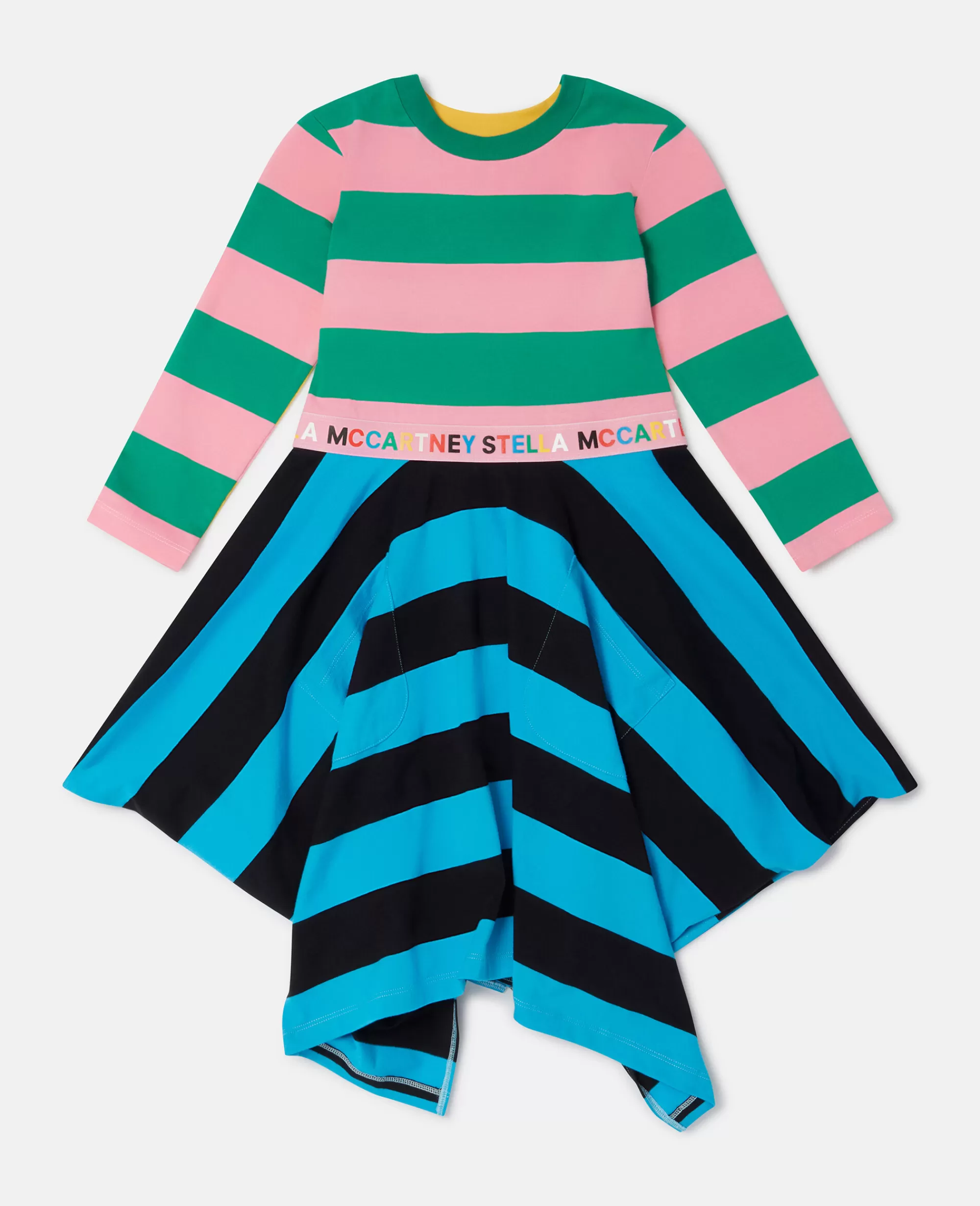 Bambini Stella McCartney Vestiti E Tutine>Abito A Cascata In Jersey A Righe