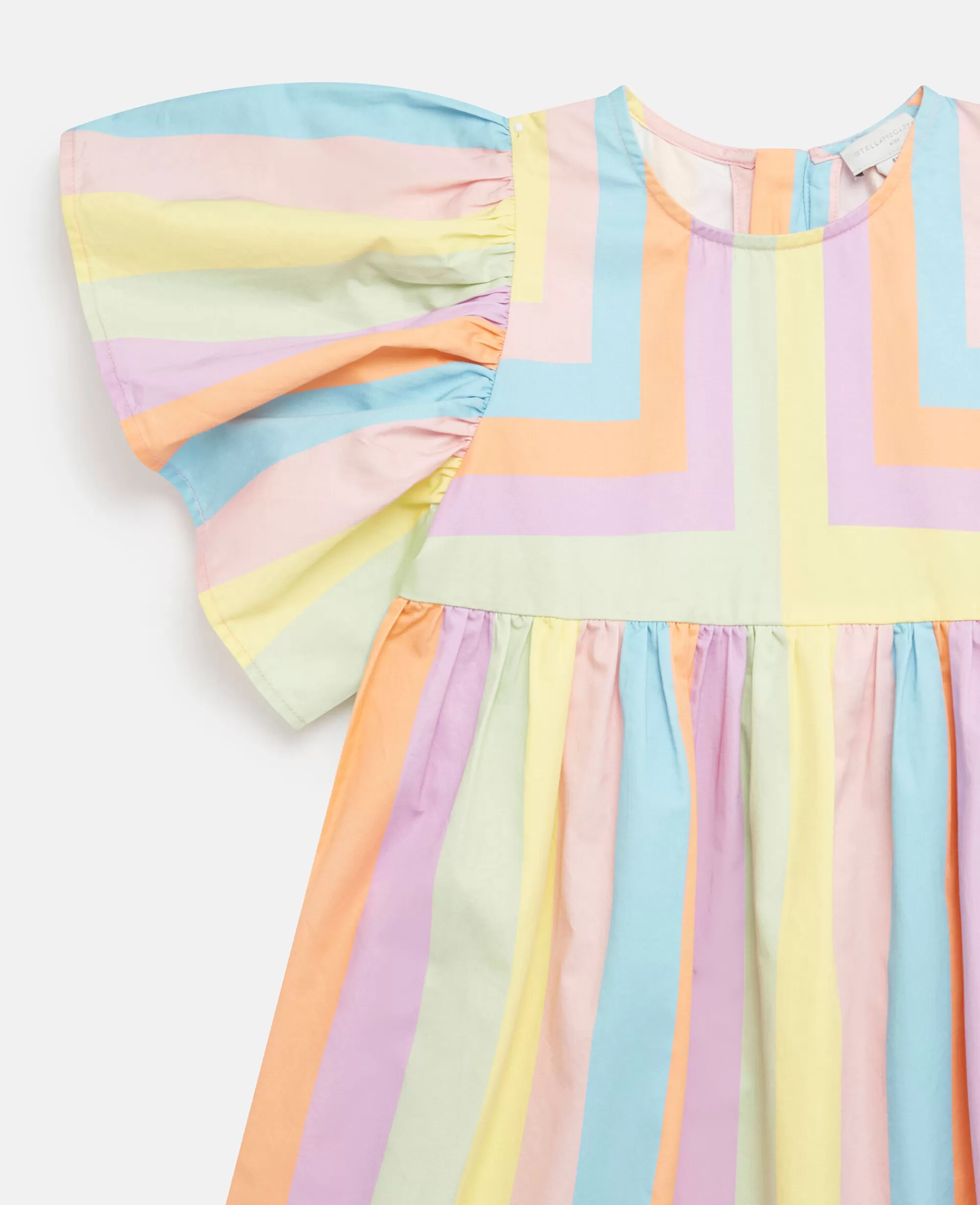 Bambini Stella McCartney Vestiti E Tutine>Abito A Righe Arcobaleno Con Maniche Ad Angelo