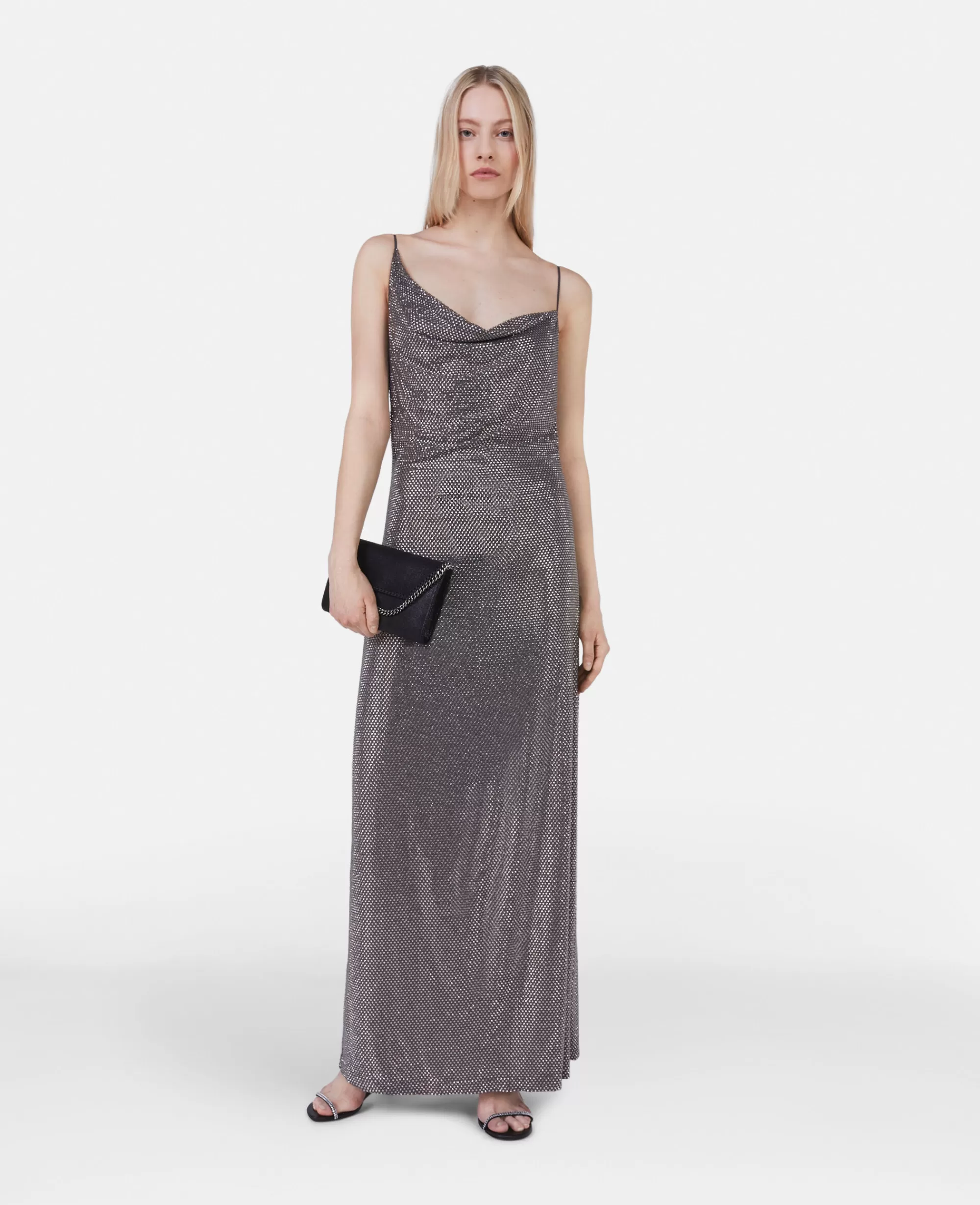 Donna Stella McCartney Abiti>Abito Asimmetrico Con Scollo Drappeggiato Impreziosito Da Strass Di Cristalli