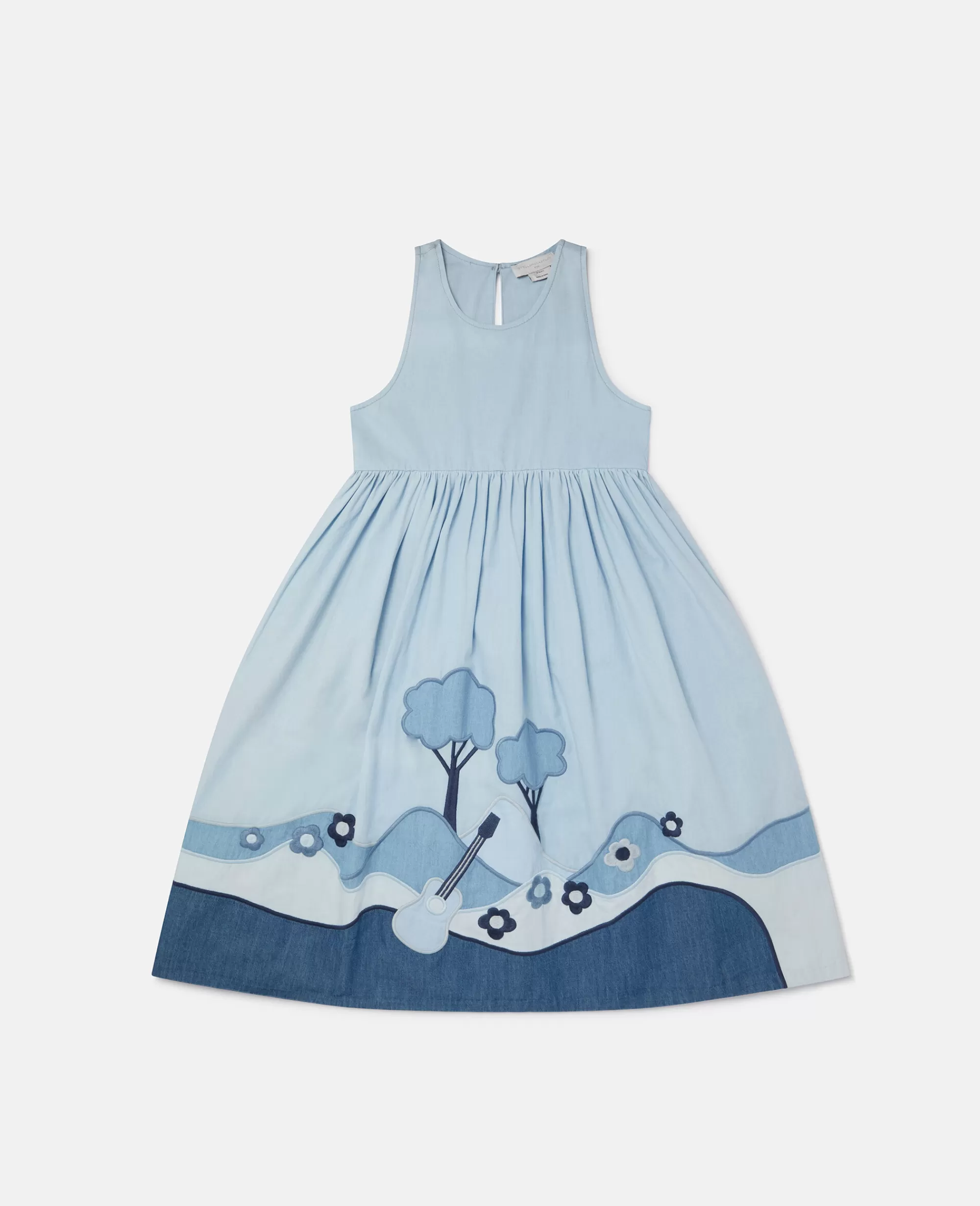 Bambini Stella McCartney Vestiti E Tutine>Abito Chambray Con Paesaggio In Patchwork