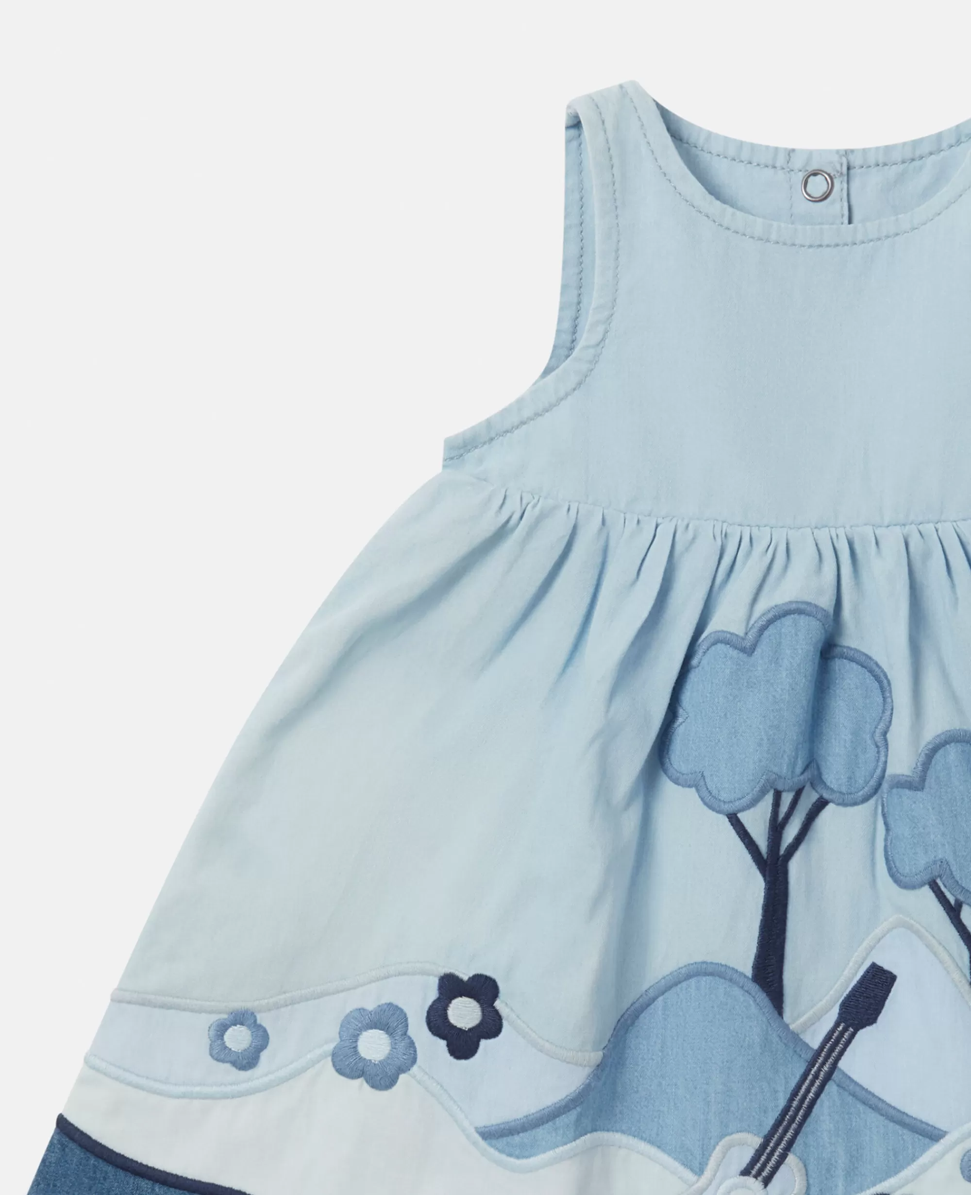 Bambini Stella McCartney Vestiti E Tutine>Abito Chambray Con Paesaggio In Patchwork