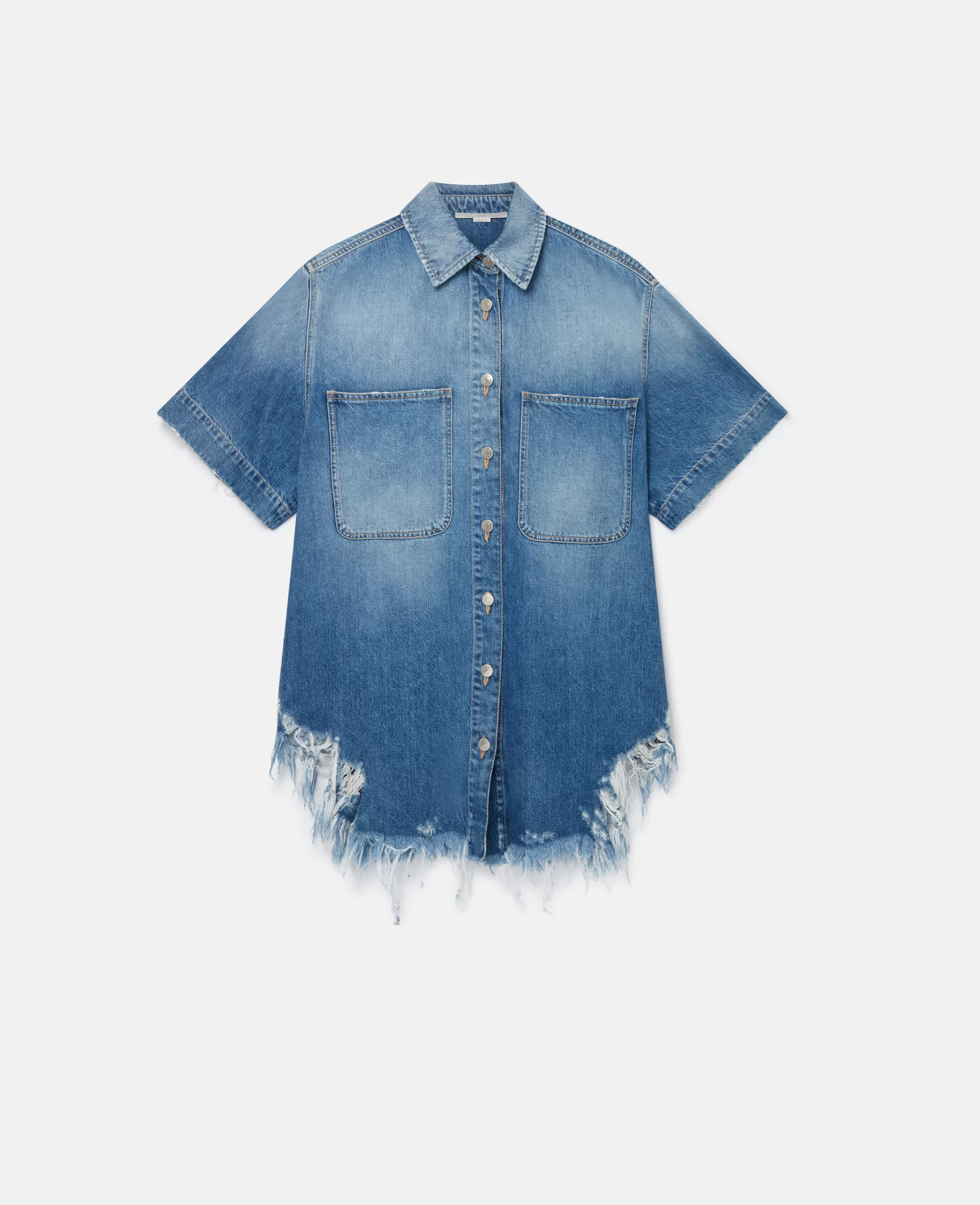 Donna Stella McCartney Denim>Abito Chemisier In Denim Decostruito Con Lavaggio Vintage