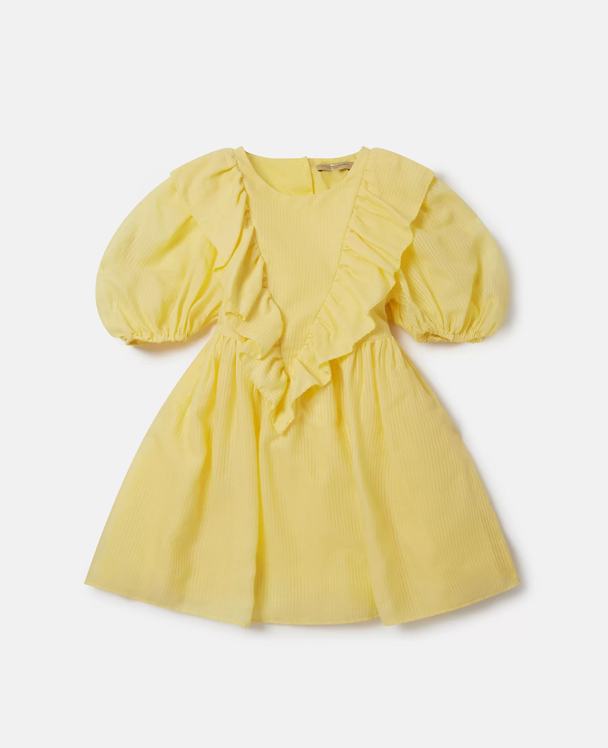 Bambini Stella McCartney Vestiti E Tutine>Abito Con Cintura Con Maniche A Sbuffo E Volant