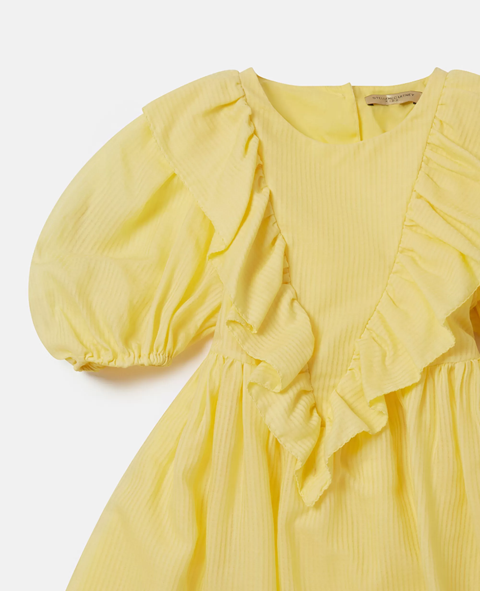 Bambini Stella McCartney Vestiti E Tutine>Abito Con Cintura Con Maniche A Sbuffo E Volant