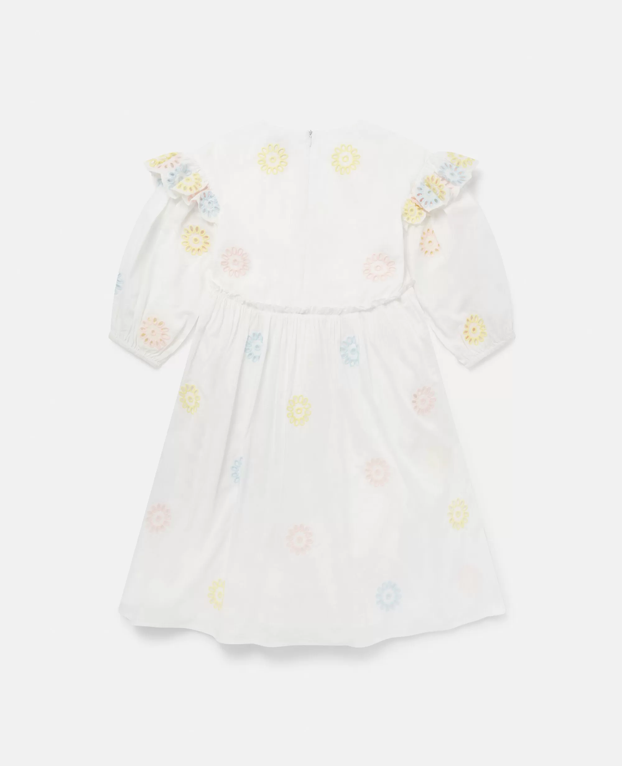 Bambini Stella McCartney Vestiti E Tutine>Abito Con Maniche A Sbuffo E Fiori Uncinetto