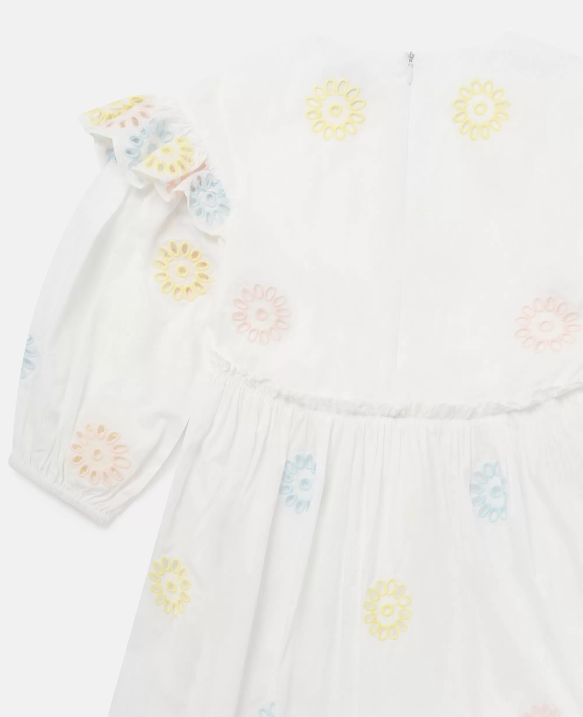 Bambini Stella McCartney Vestiti E Tutine>Abito Con Maniche A Sbuffo E Fiori Uncinetto