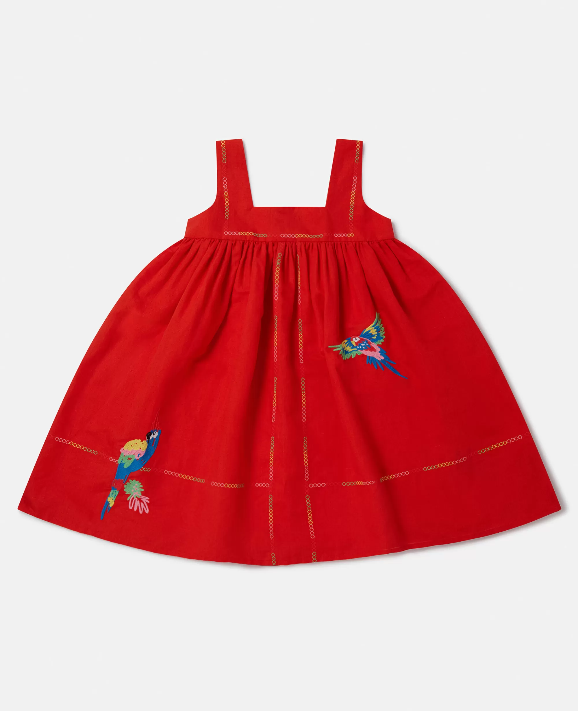 Bambini Stella McCartney Vestiti E Tutine>Abito Con Ricamo Pappagallo