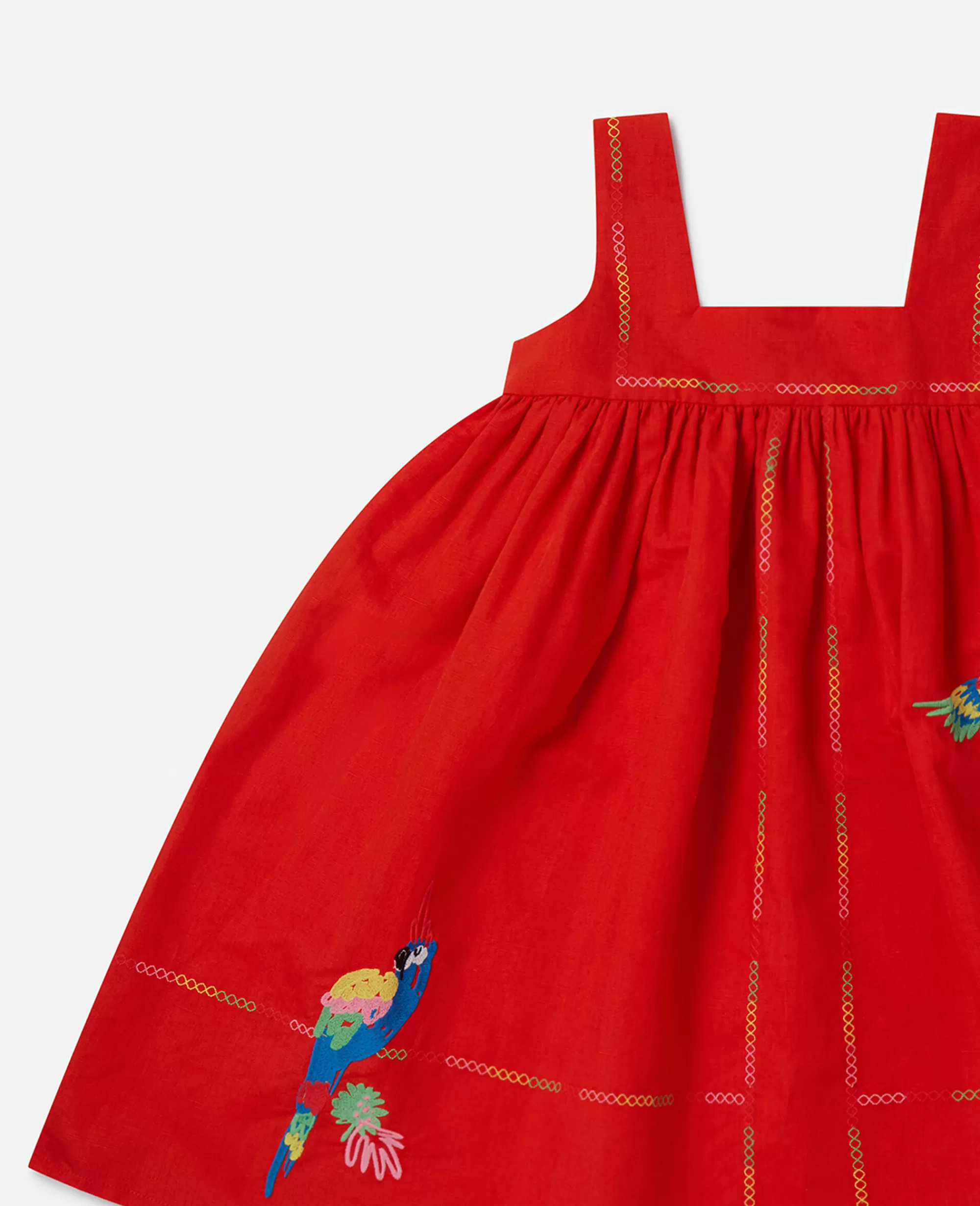 Bambini Stella McCartney Vestiti E Tutine>Abito Con Ricamo Pappagallo