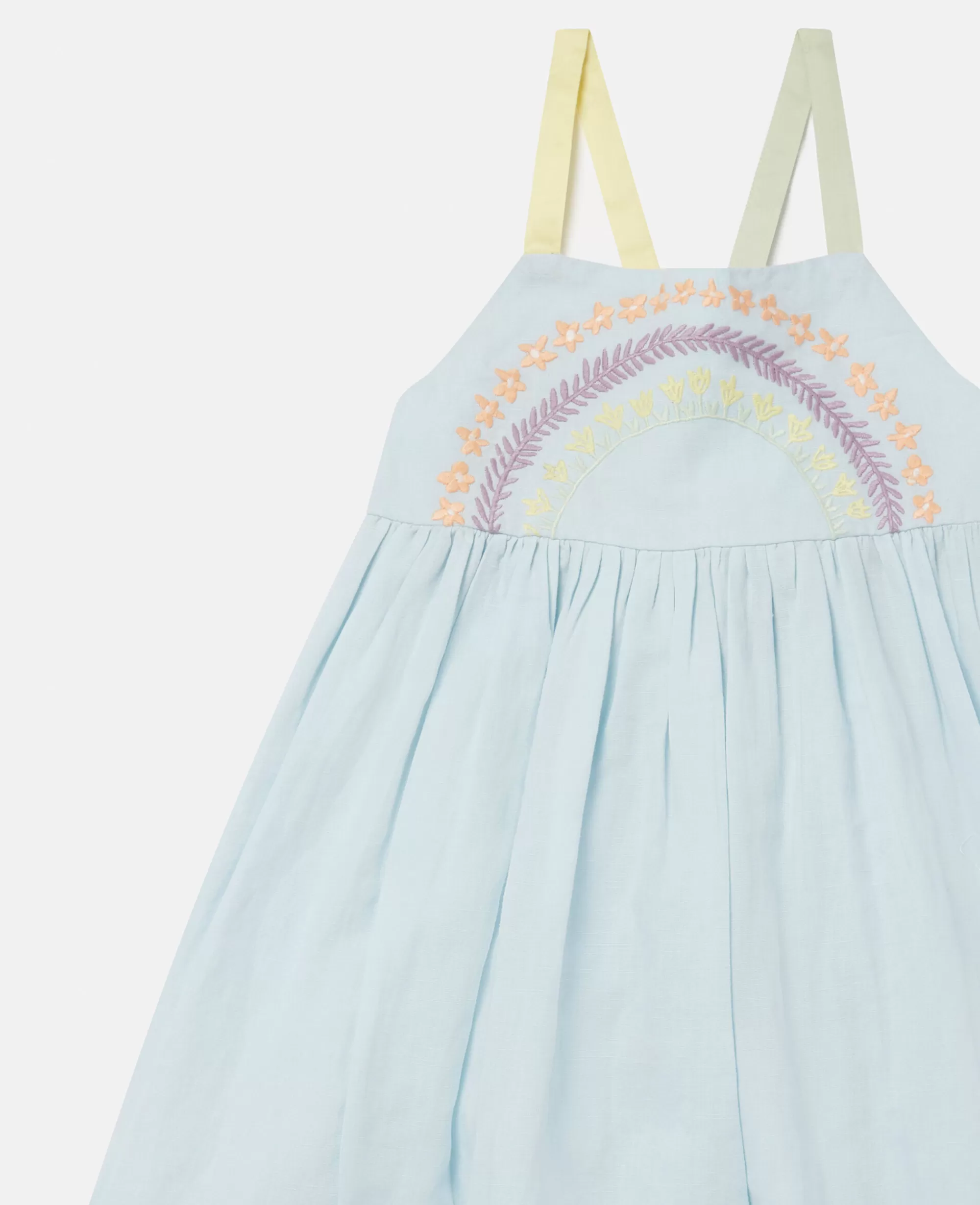 Bambini Stella McCartney Vestiti E Tutine>Abito Con Righe Di Fiori Ricamate