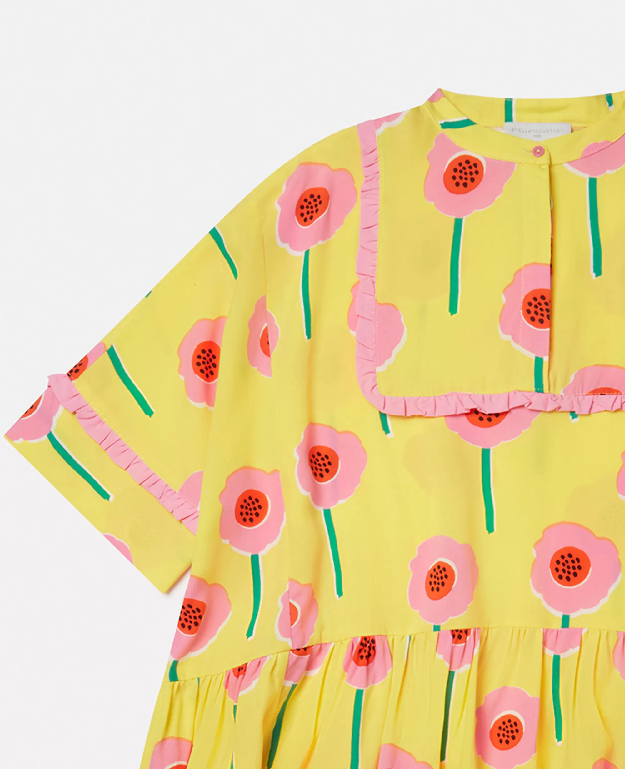 Bambini Stella McCartney Vestiti E Tutine>Abito Con Stampa Floreale E Bordi A Balze