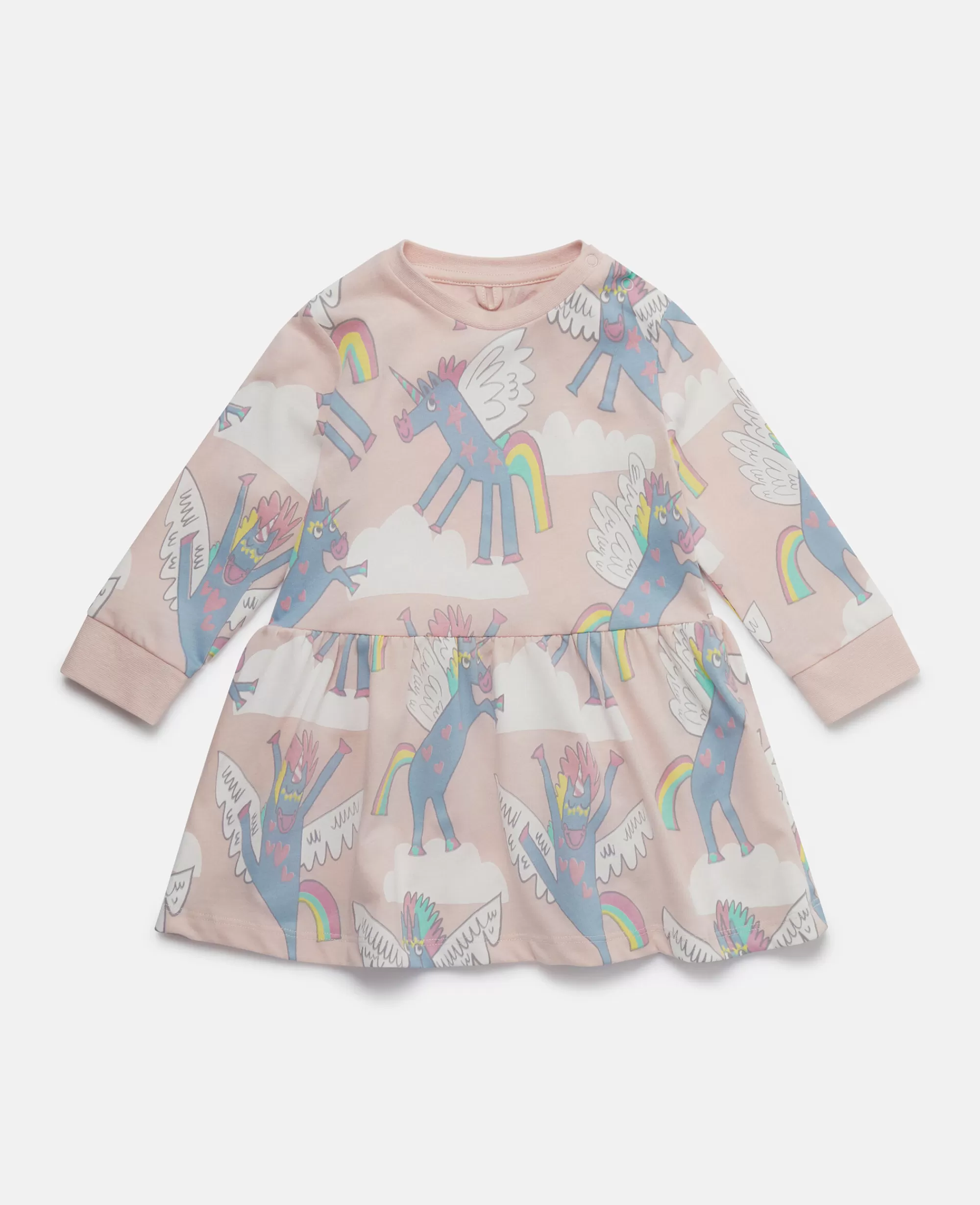 Bambini Stella McCartney Vestiti E Tutine>Abito Con Stampa Unicorno Arcobaleno