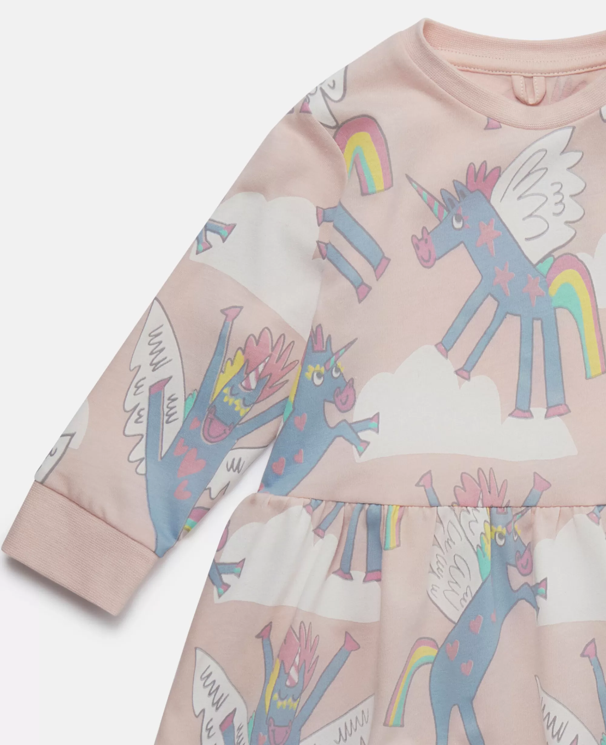 Bambini Stella McCartney Vestiti E Tutine>Abito Con Stampa Unicorno Arcobaleno