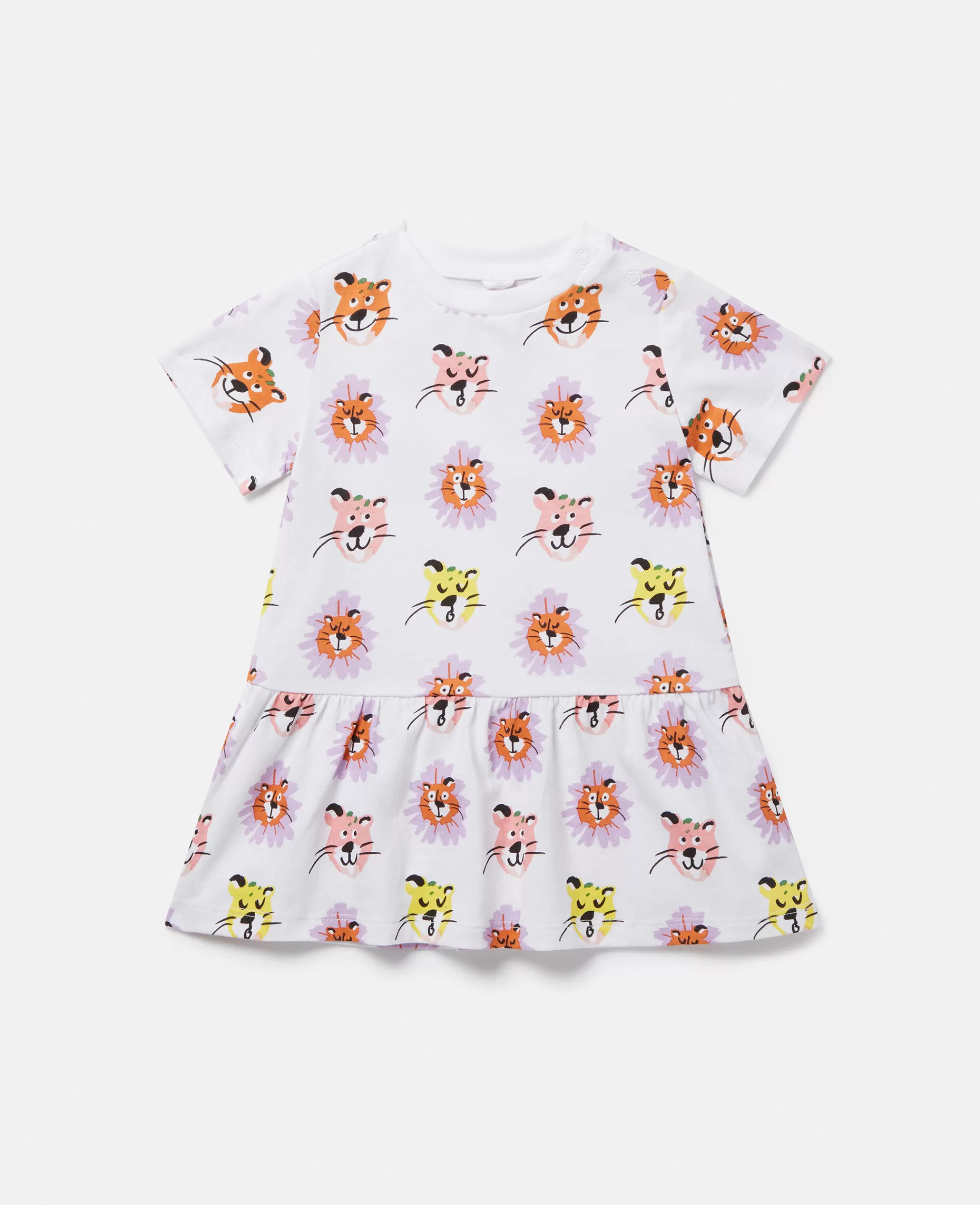 Bambini Stella McCartney Vestiti E Tutine>Abito Con Stampa Volto Di Ghepardo