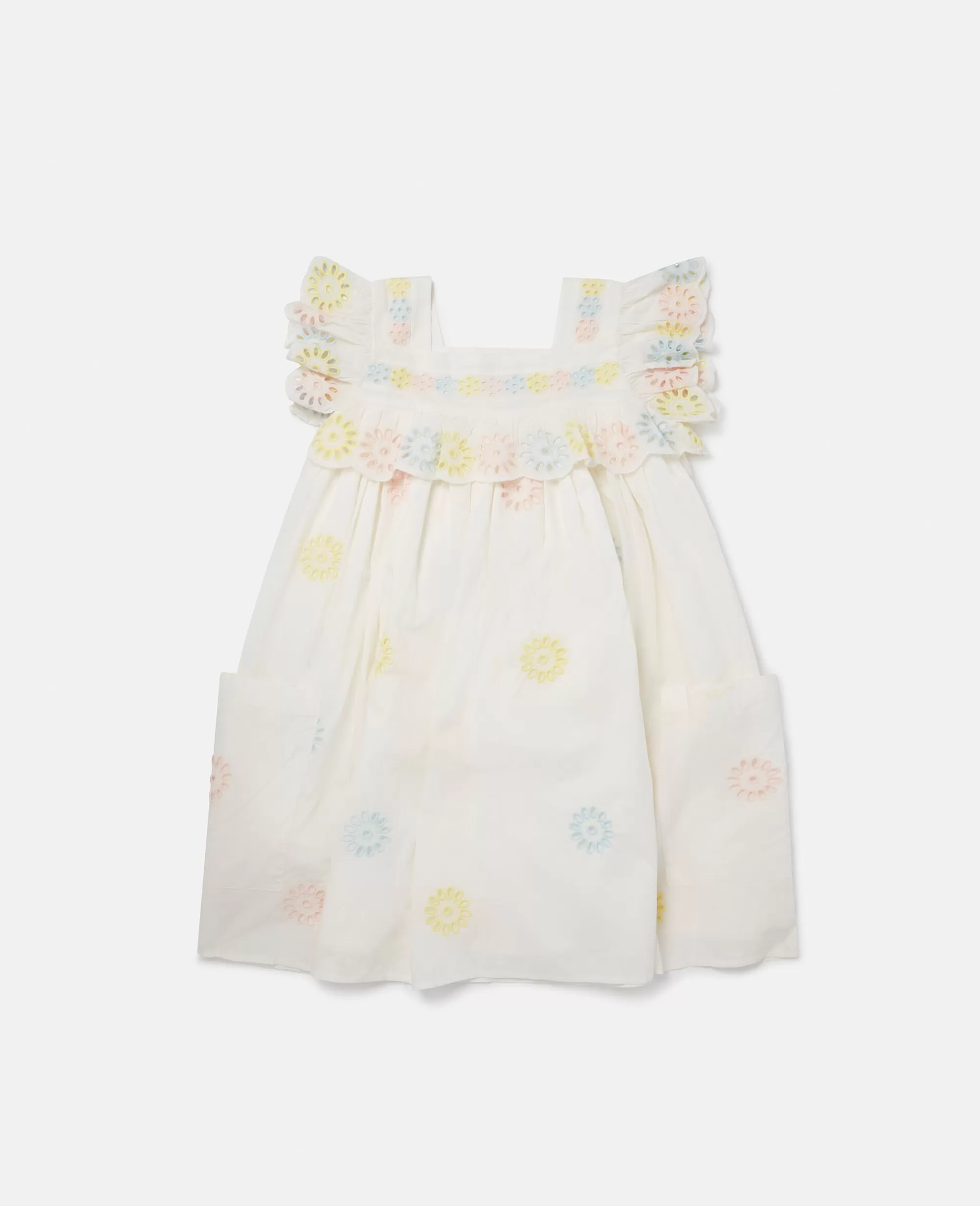 Bambini Stella McCartney Vestiti E Tutine>Abito Con Volant E Fiori Uncinetto