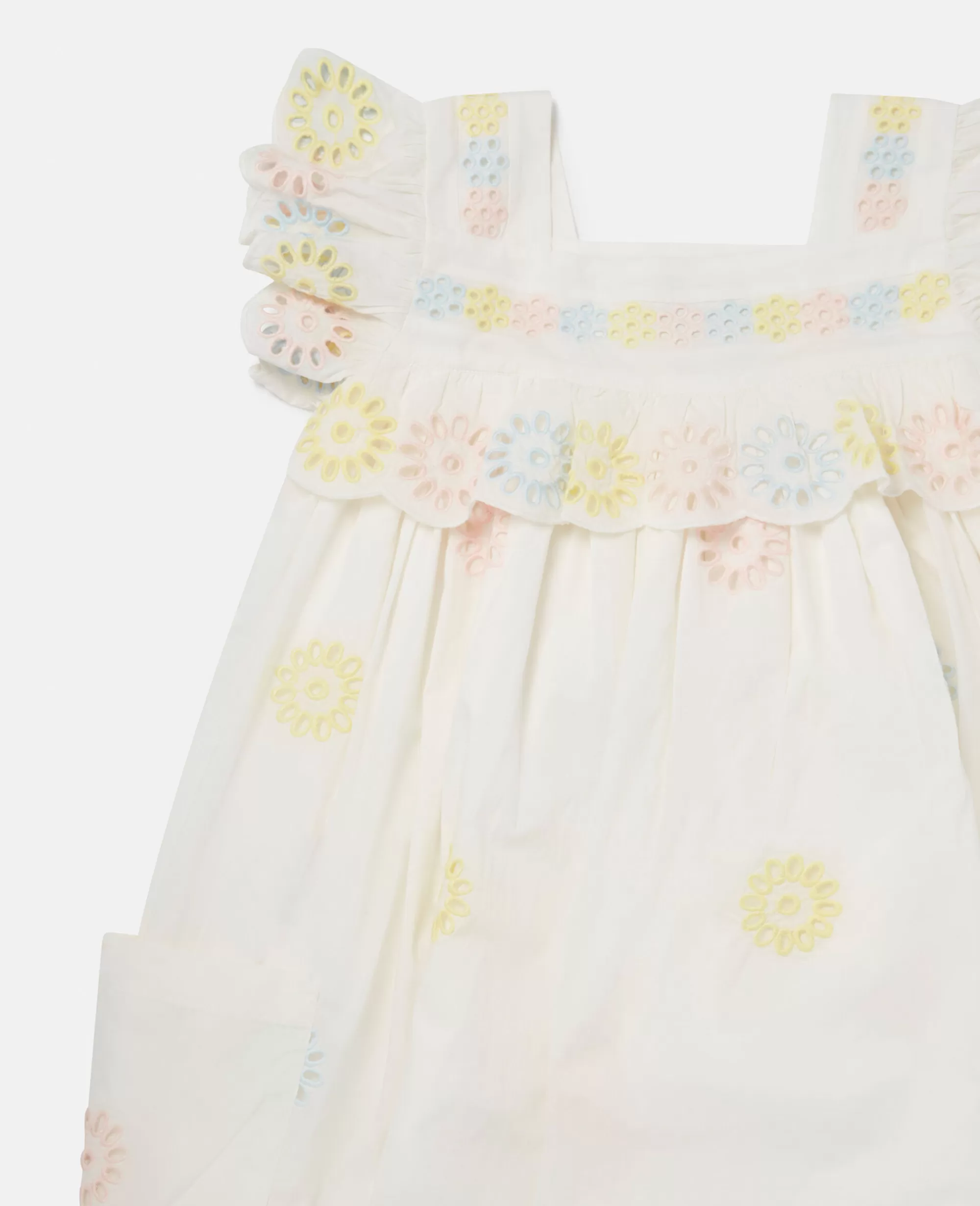 Bambini Stella McCartney Vestiti E Tutine>Abito Con Volant E Fiori Uncinetto