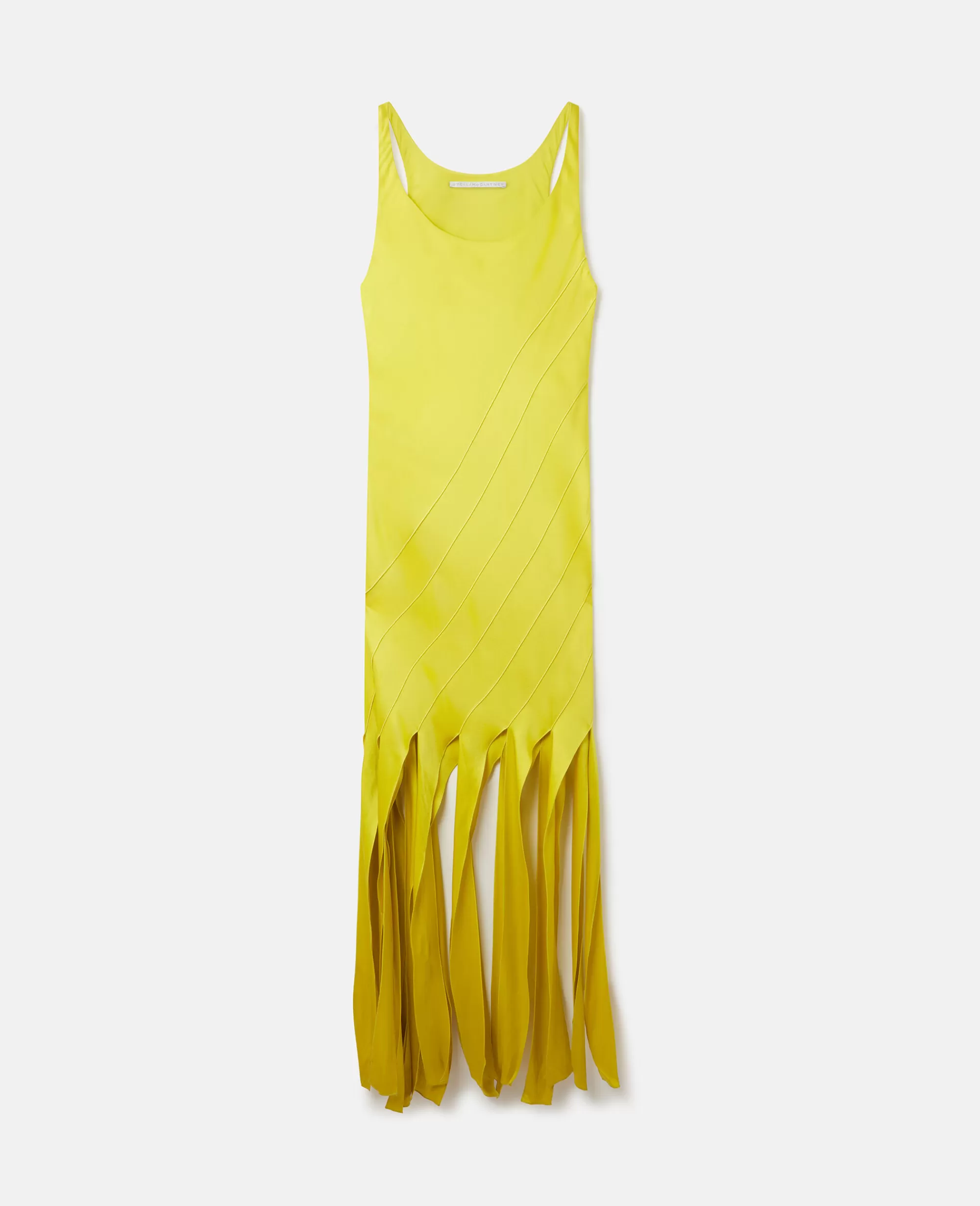 Donna Stella McCartney Abiti>Abito Da Sera In Satin Doppio Con Orlo A Frange