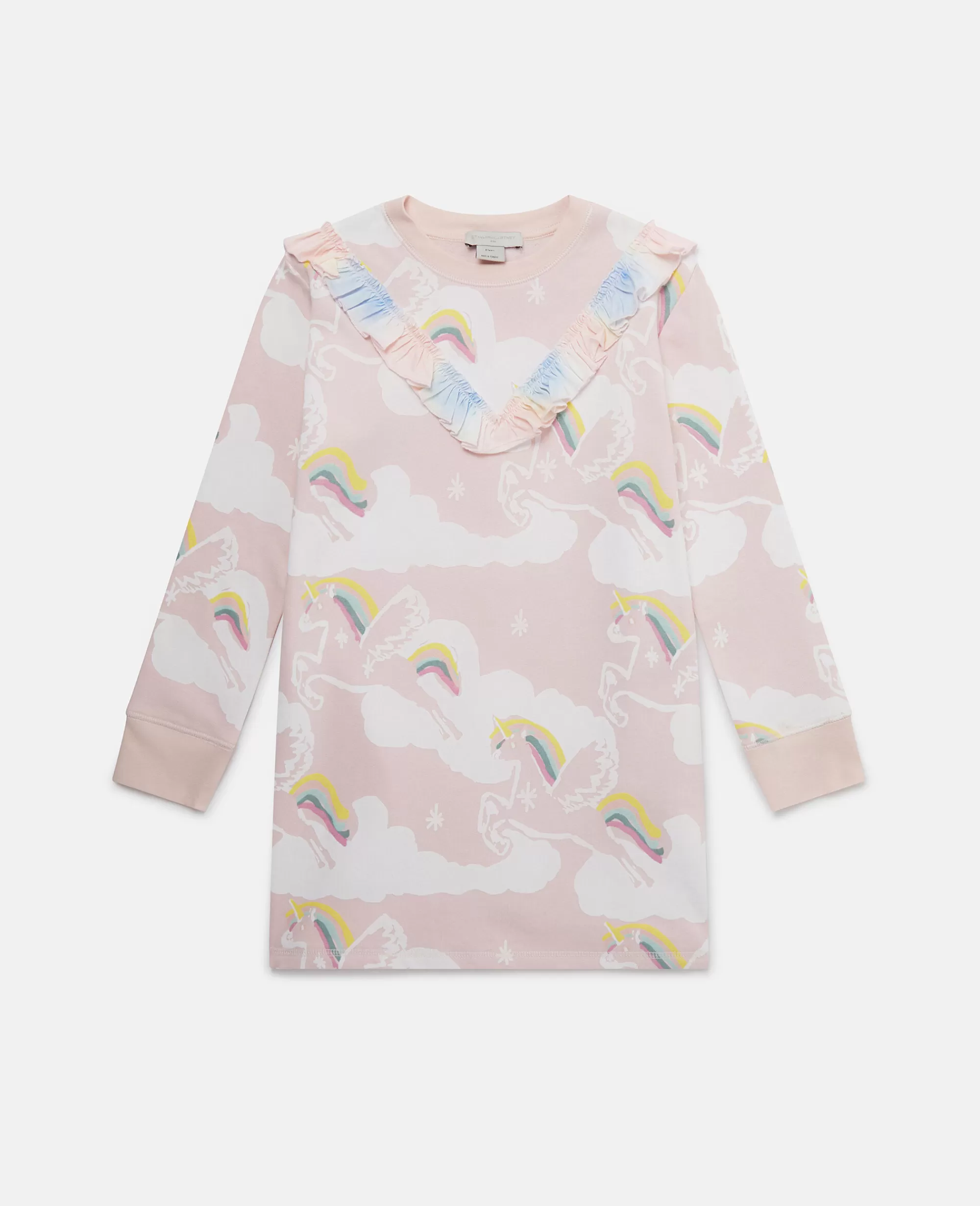 Bambini Stella McCartney Vestiti E Tutine>Abito In Maglia Con Stampa Nuvola Unicorno Arcobaleno