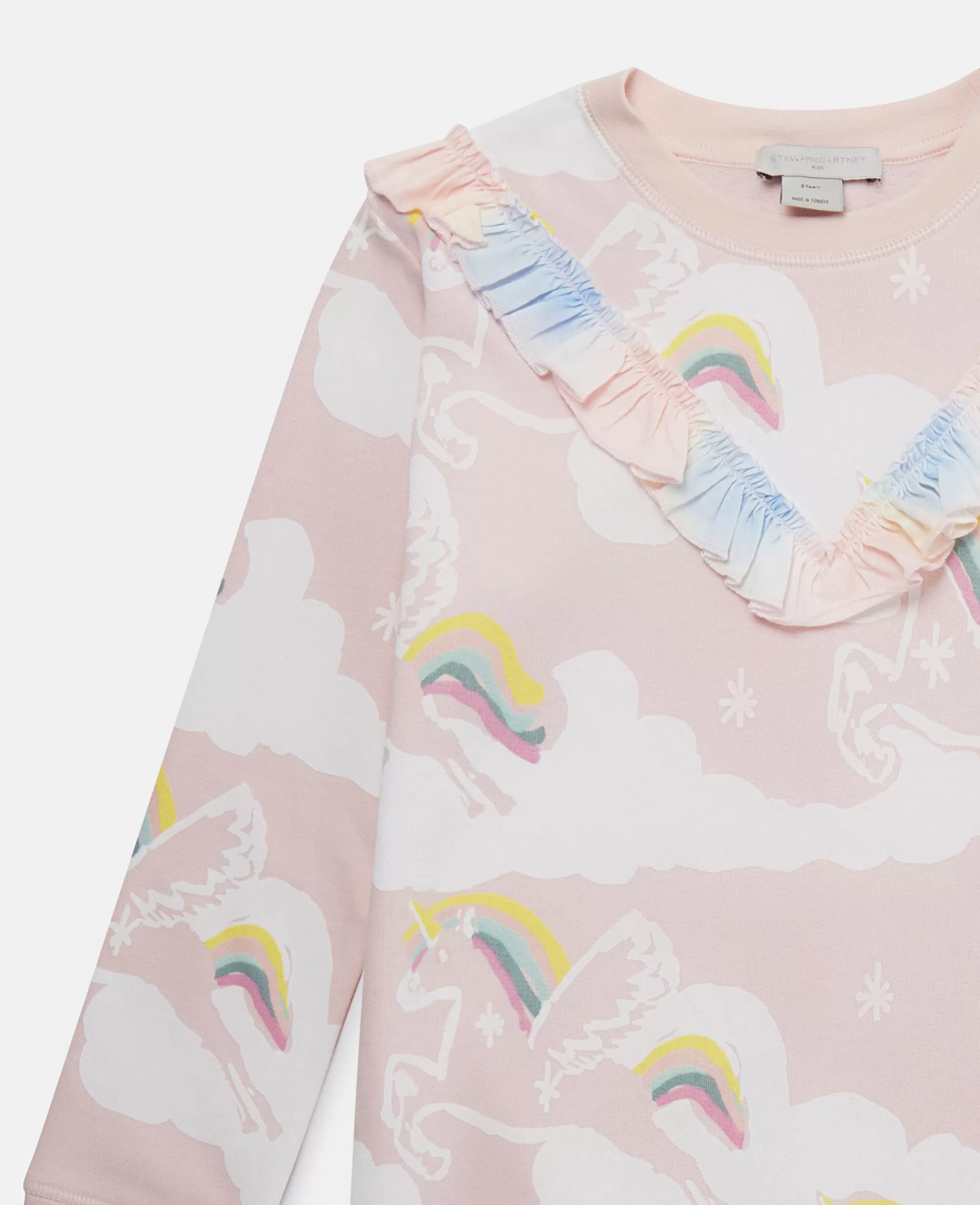 Bambini Stella McCartney Vestiti E Tutine>Abito In Maglia Con Stampa Nuvola Unicorno Arcobaleno