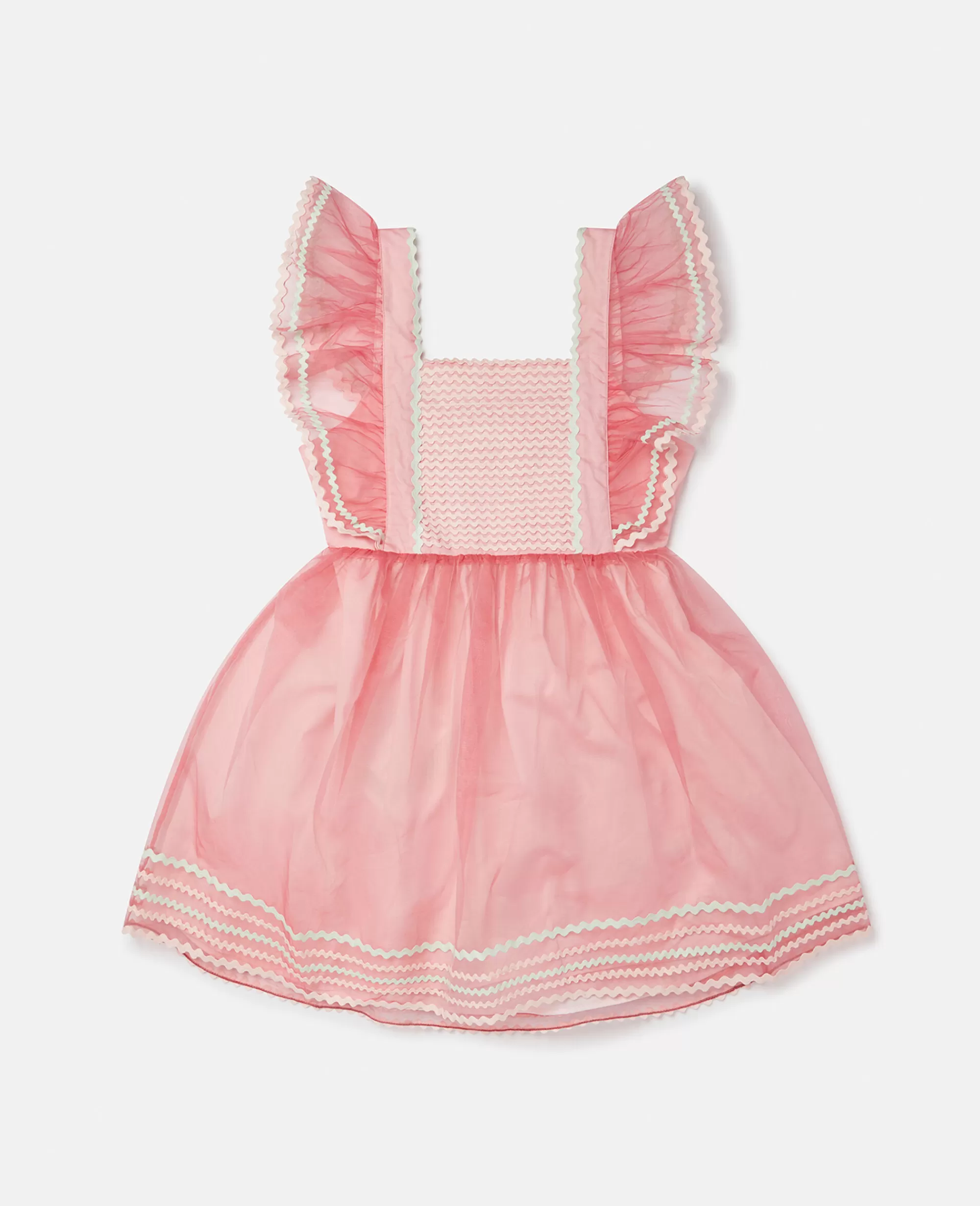 Bambini Stella McCartney Vestiti E Tutine>Abito In Organza Con Ricamo Smerlato