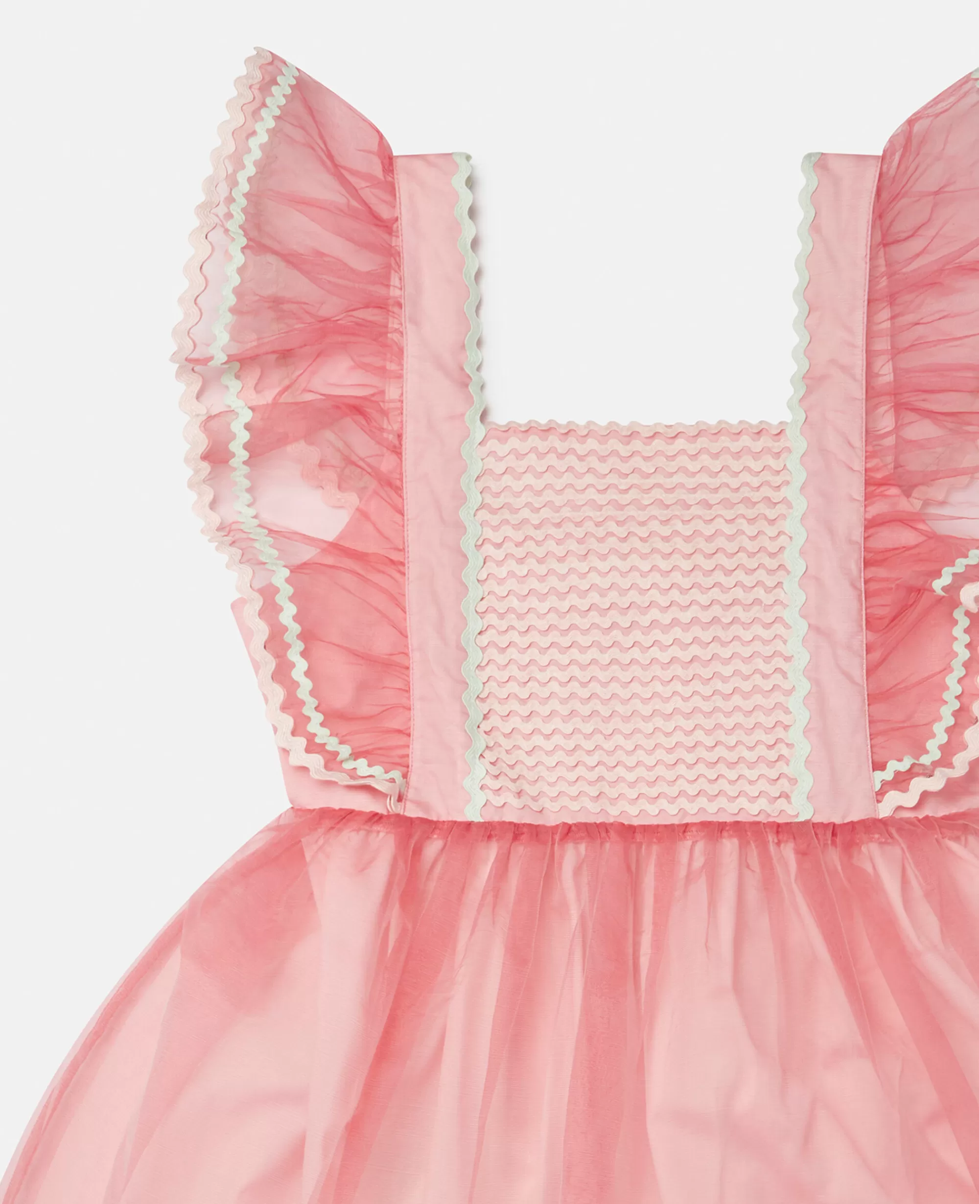 Bambini Stella McCartney Vestiti E Tutine>Abito In Organza Con Ricamo Smerlato