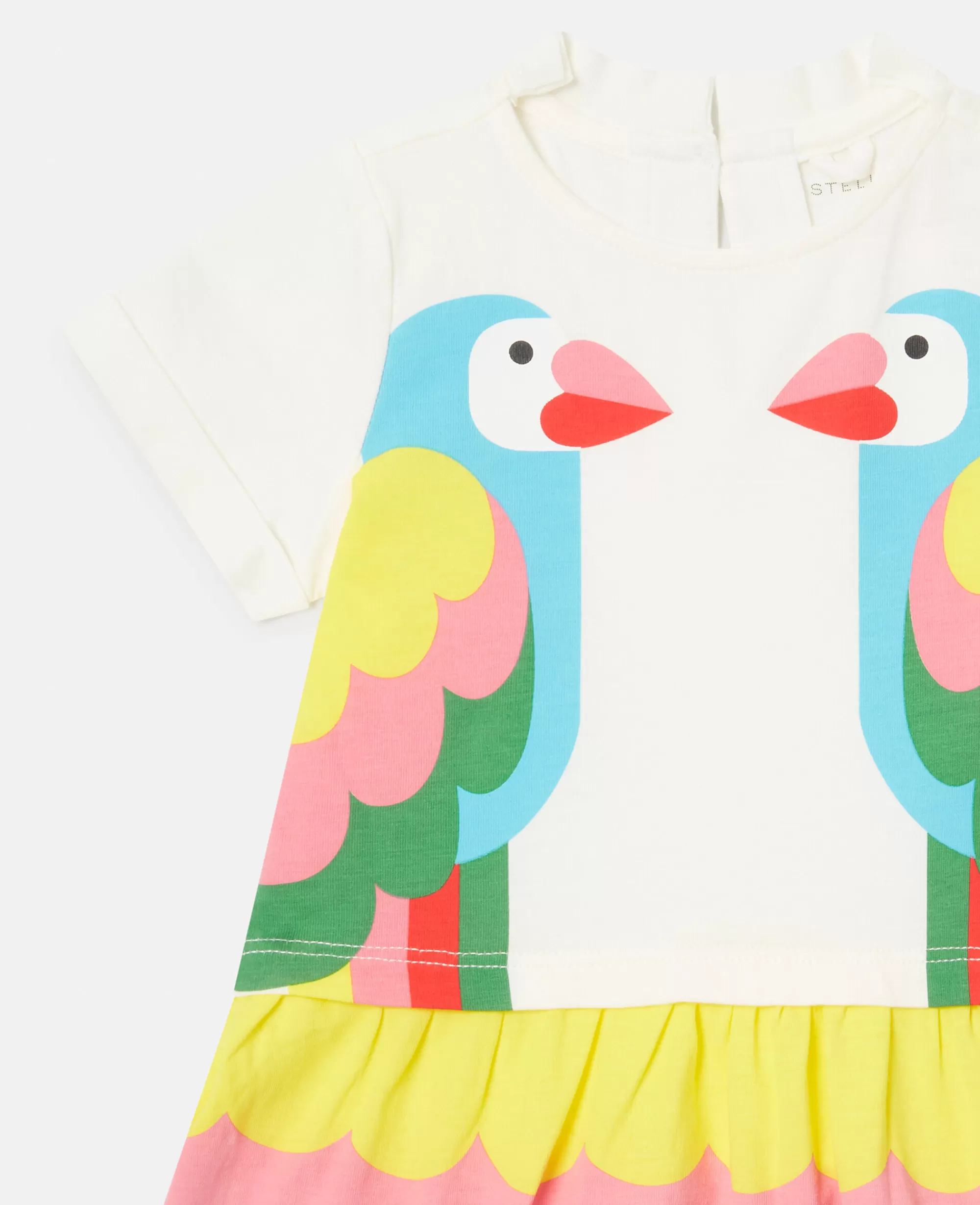 Bambini Stella McCartney Vestiti E Tutine>Abito Maglietta Con Stampa Due Pappagalli