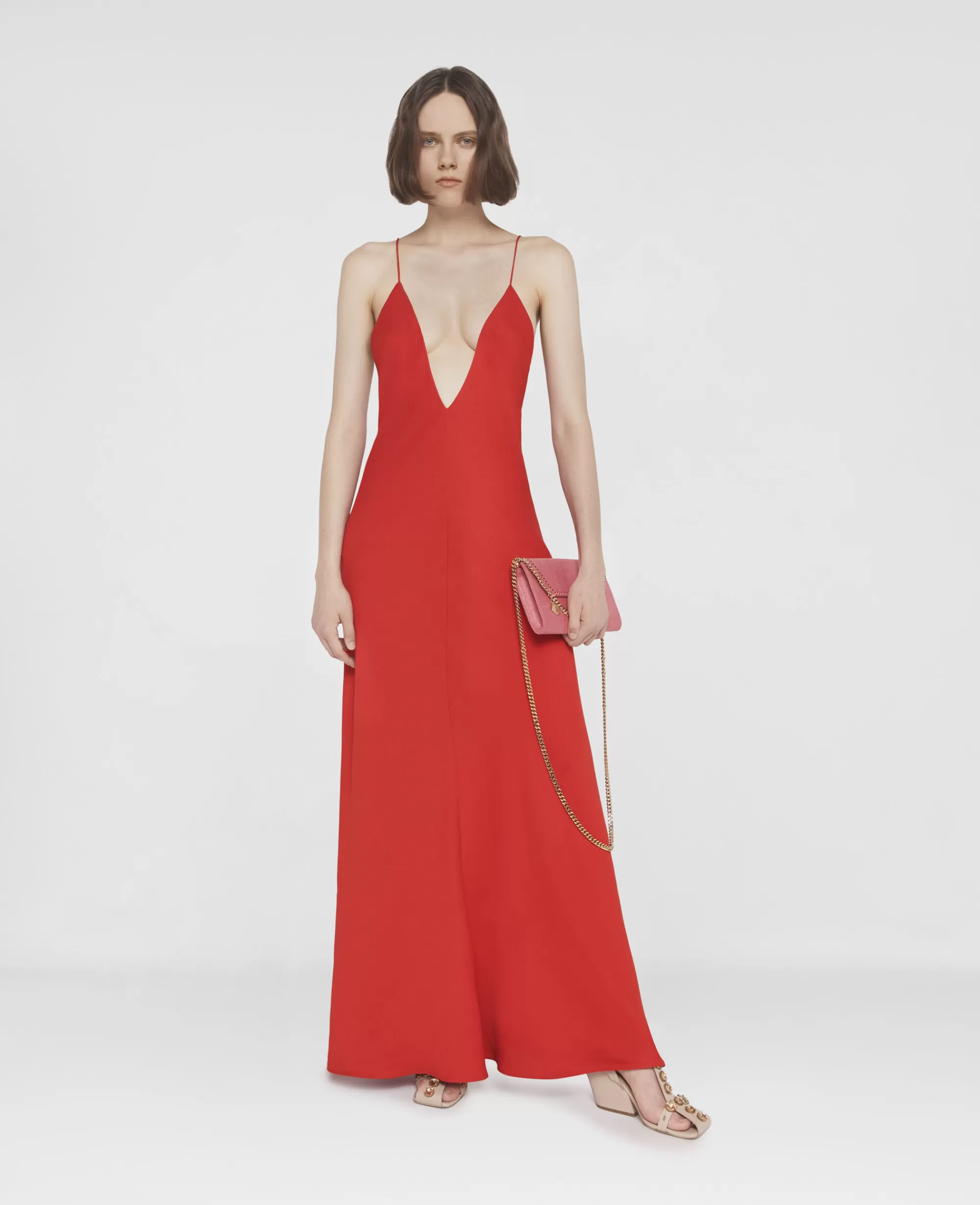 Donna Stella McCartney Abiti>Abito Maxi Con Scollo A V In Crepe Compatta