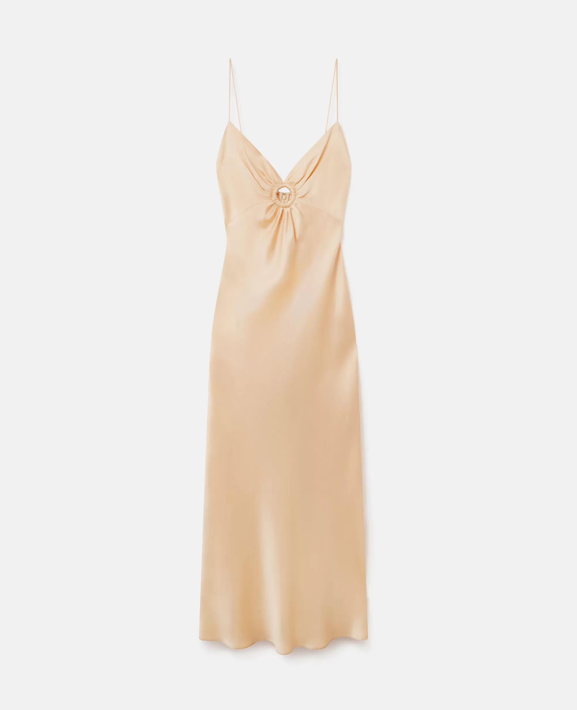 Donna Stella McCartney Abiti>Abito Maxi In Satin Doppio Con Dettaglio Anello