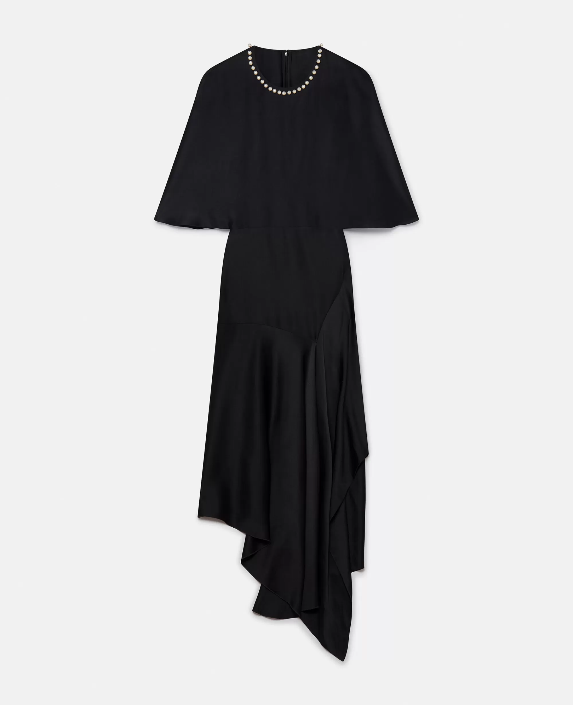 Donna Stella McCartney Abiti>Abito Midi In Satin Doppio Con Ricamo Di Perle