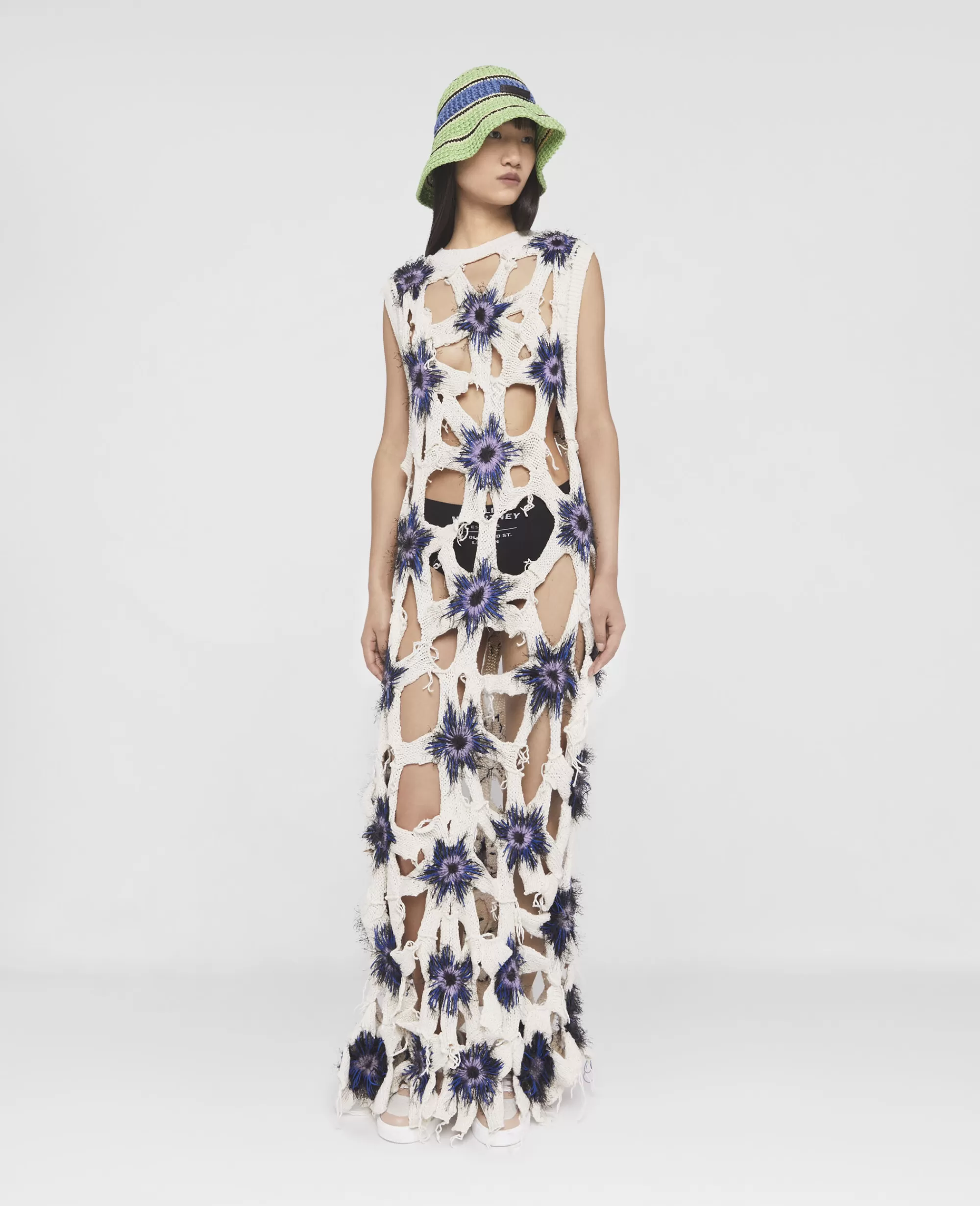 Donna Stella McCartney Abiti>Abito Midi Patchwork Fiori Rewild