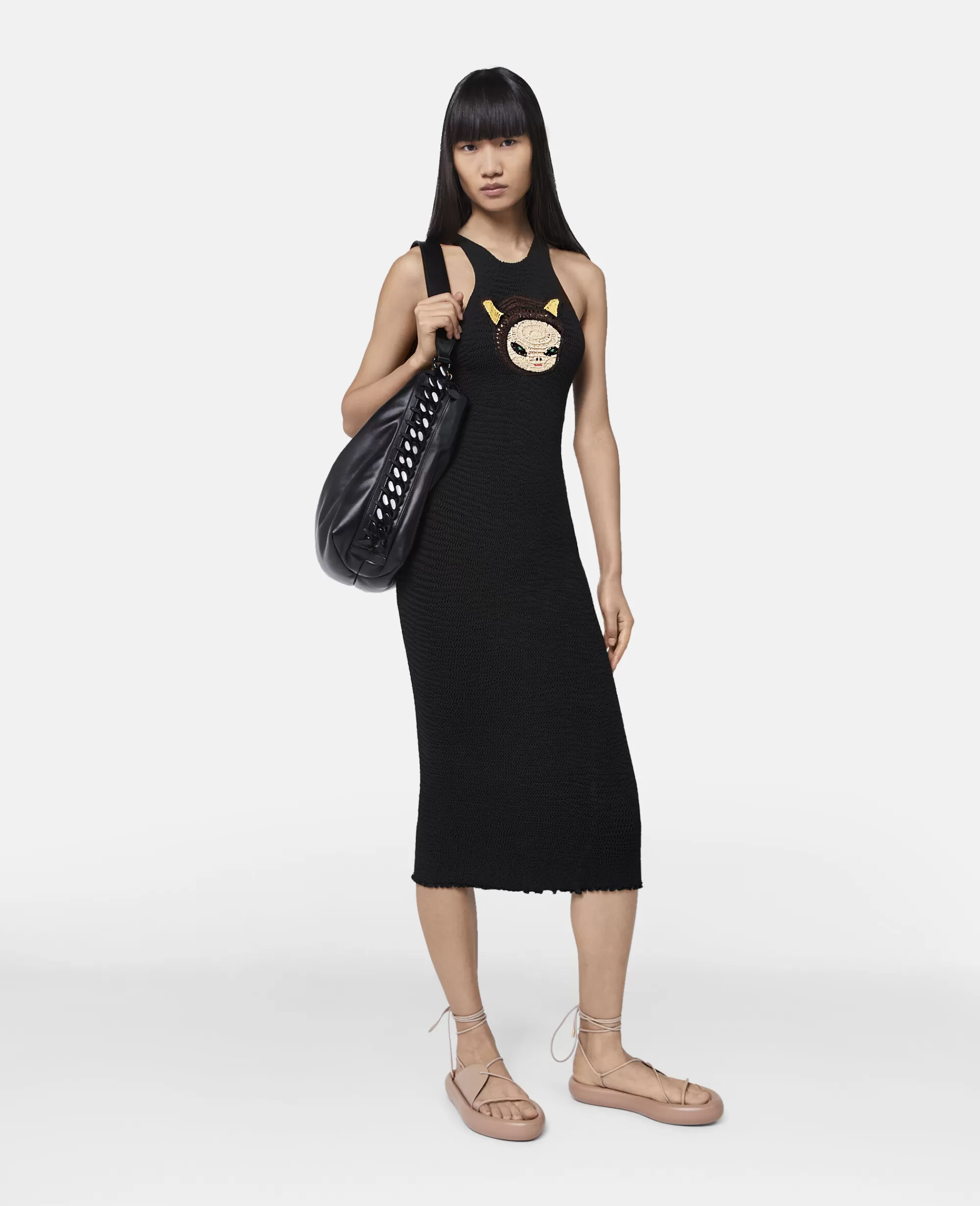 Donna Stella McCartney Abiti>Abito Midi Racerback Con Patch Uncinetto Upset Kitty