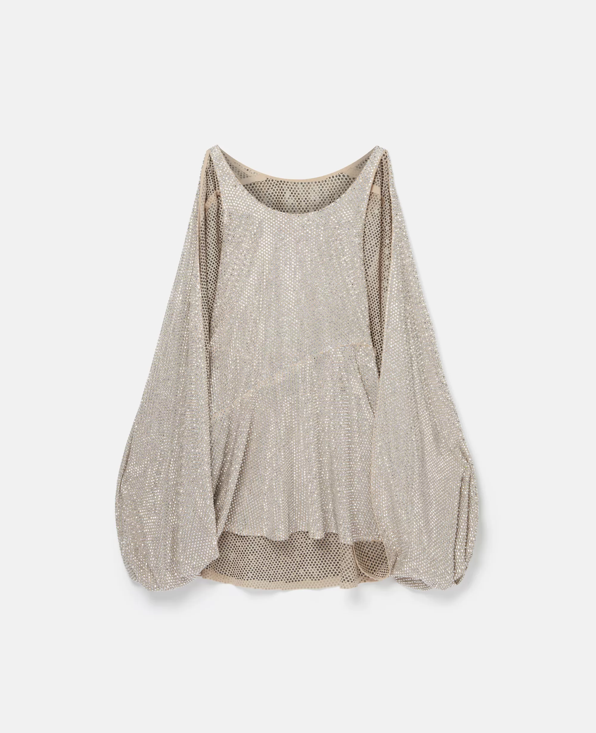 Donna Stella McCartney Abiti>Abito Mini A Mantella In Seta Con Strass In Cristallo