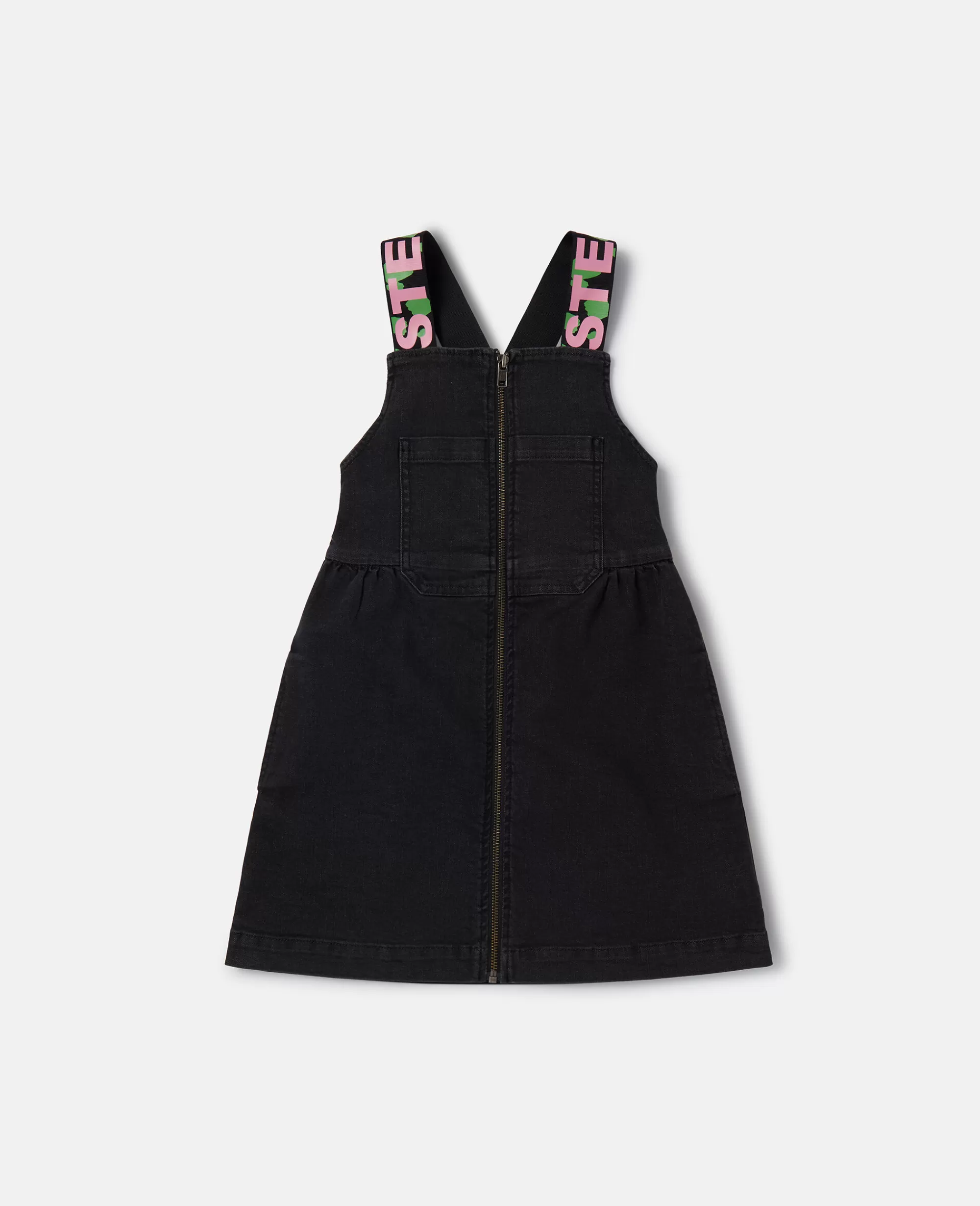 Bambini Stella McCartney Vestiti E Tutine>Abito Salopette In Denim Con Nastro Con Logo Stella