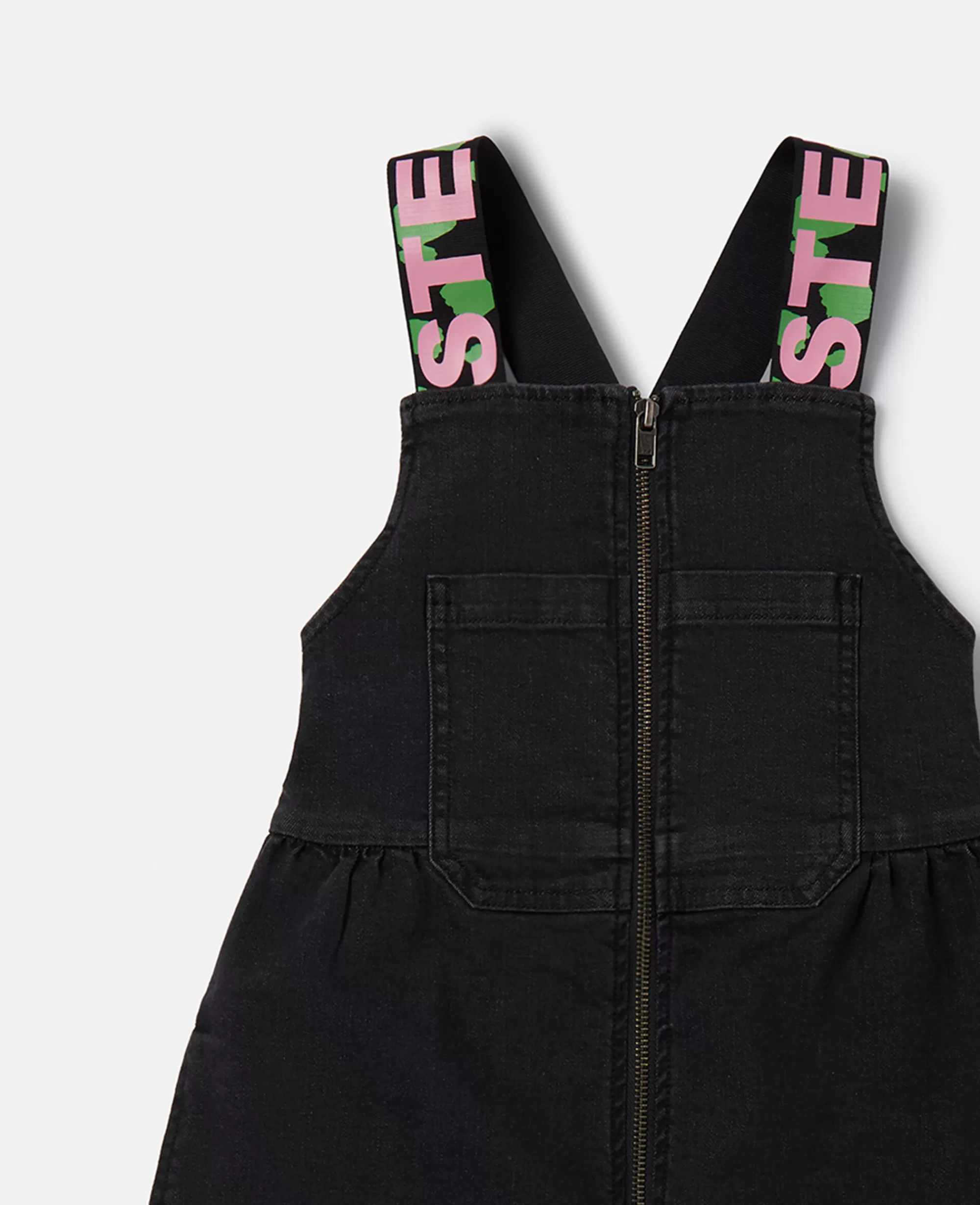 Bambini Stella McCartney Vestiti E Tutine>Abito Salopette In Denim Con Nastro Con Logo Stella