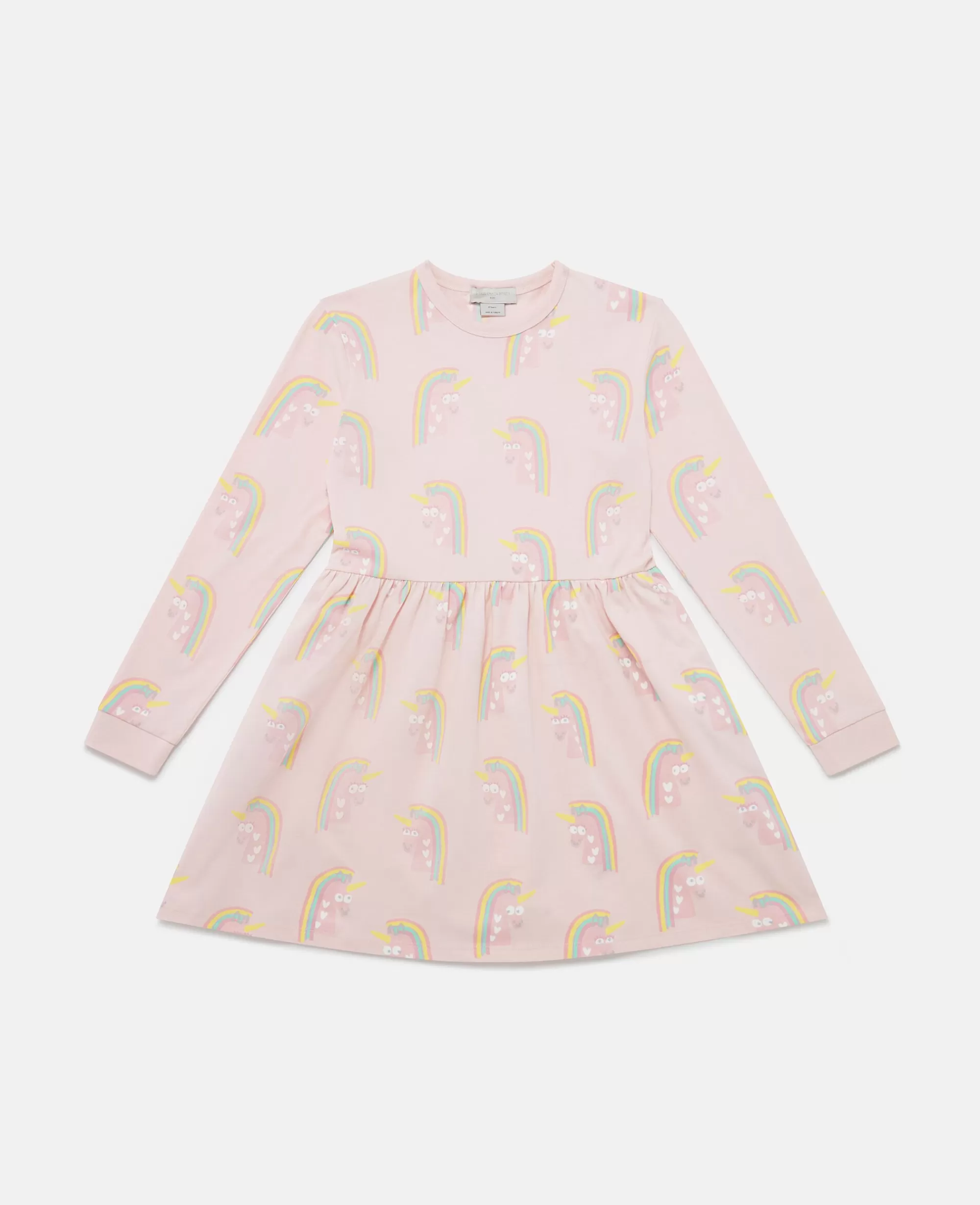 Bambini Stella McCartney Vestiti E Tutine>Abito Skater Con Stampa Unicorno Arcobaleno