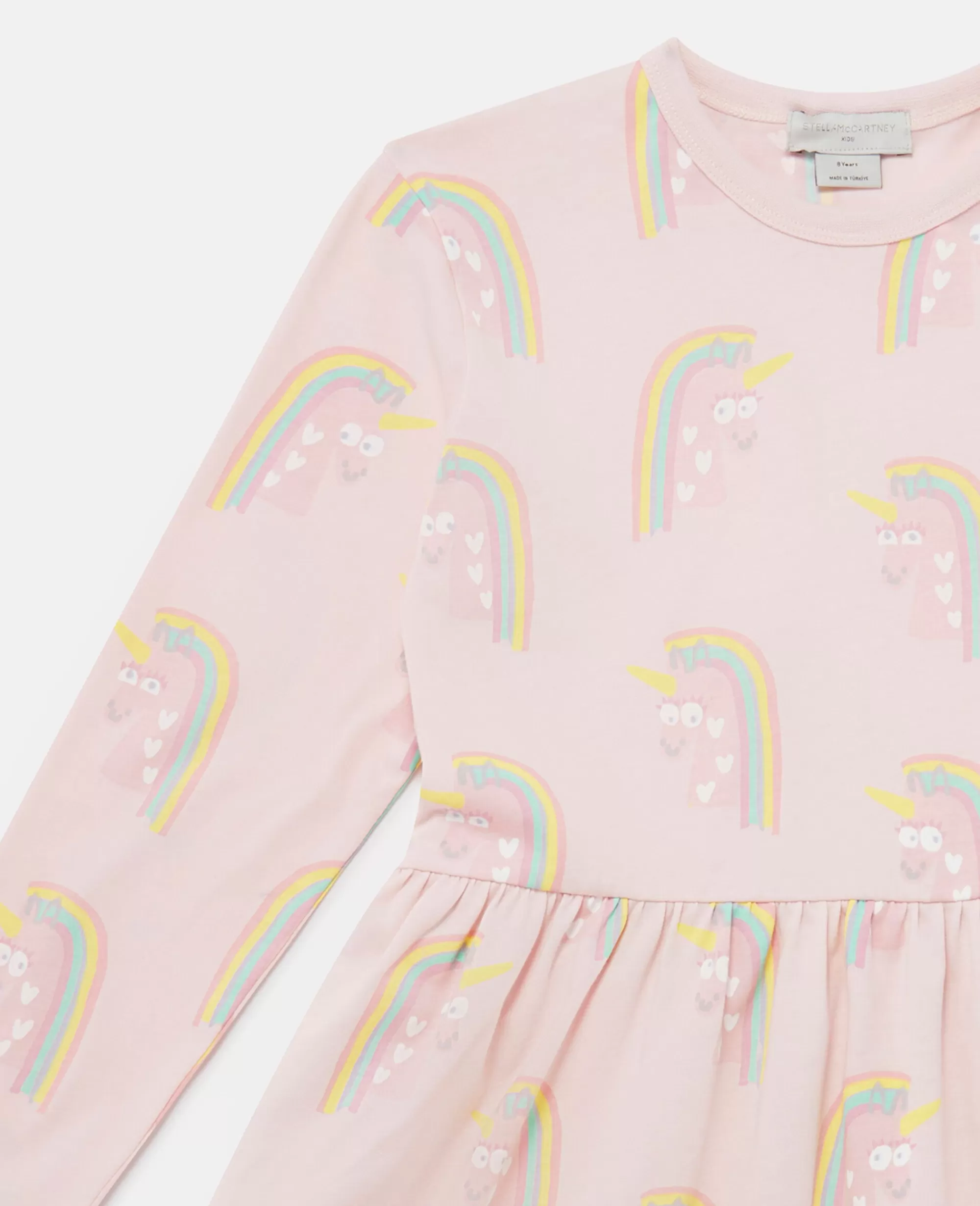 Bambini Stella McCartney Vestiti E Tutine>Abito Skater Con Stampa Unicorno Arcobaleno