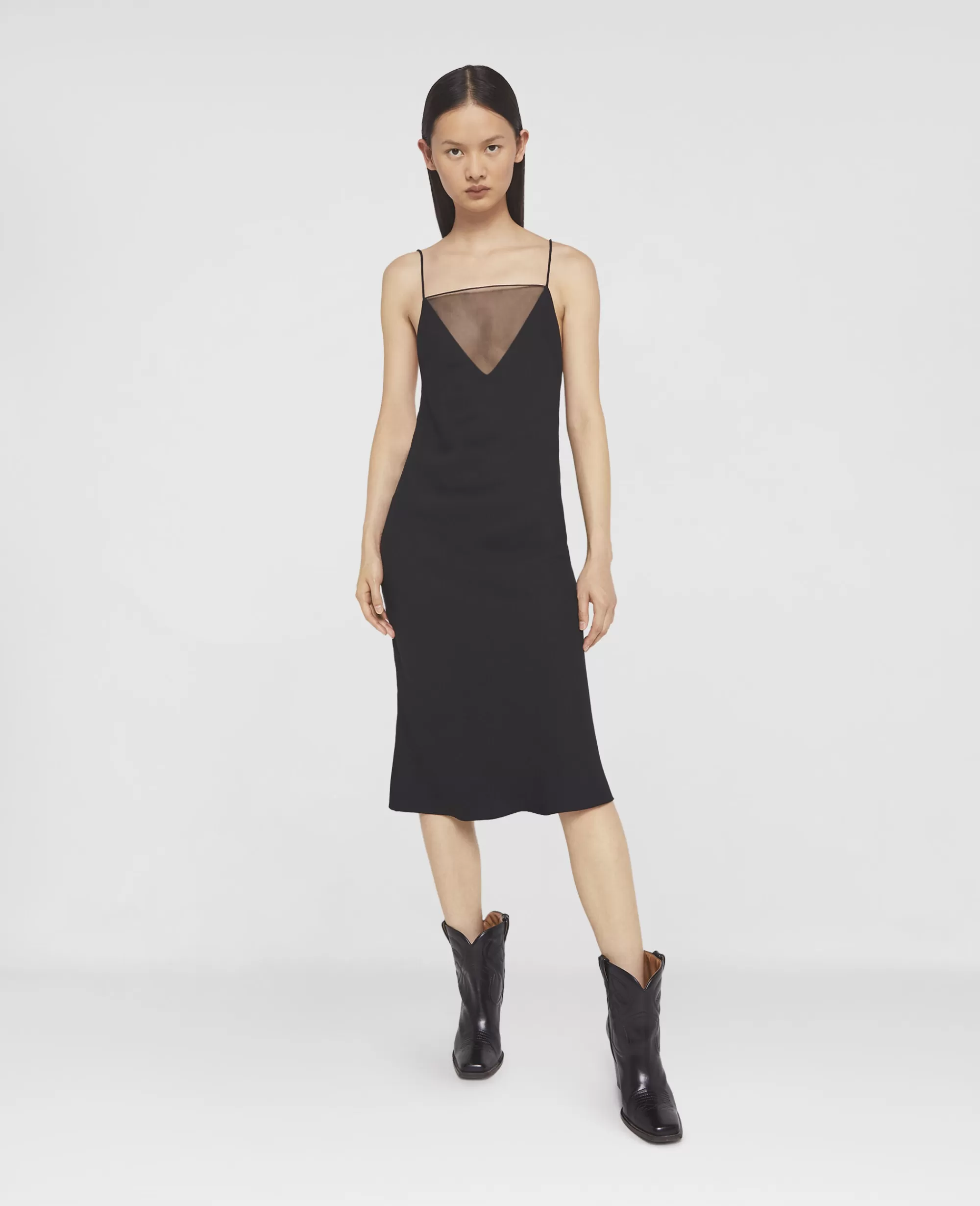 Donna Stella McCartney Abiti>Abito Sottoveste In Crepe Compatta A Rete A V