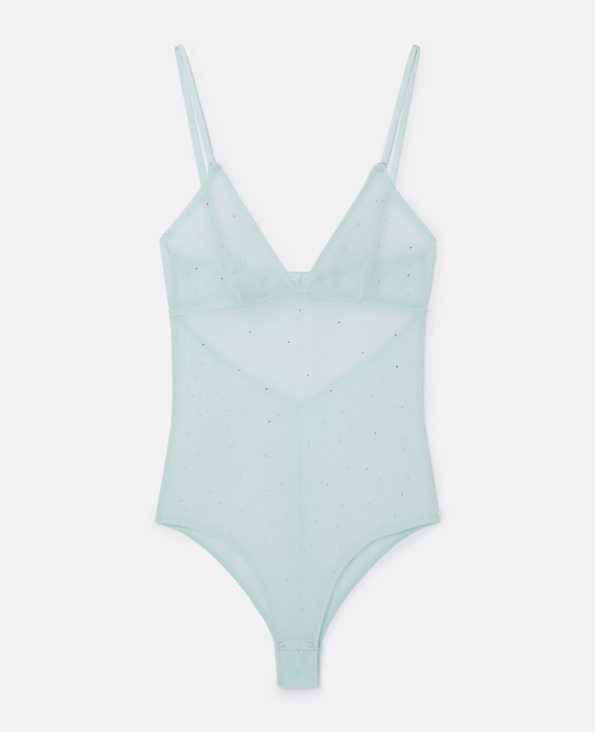 Donna Stella McCartney Lingerie E Sleepwear>Body In Rete Con Pois In Cristallo