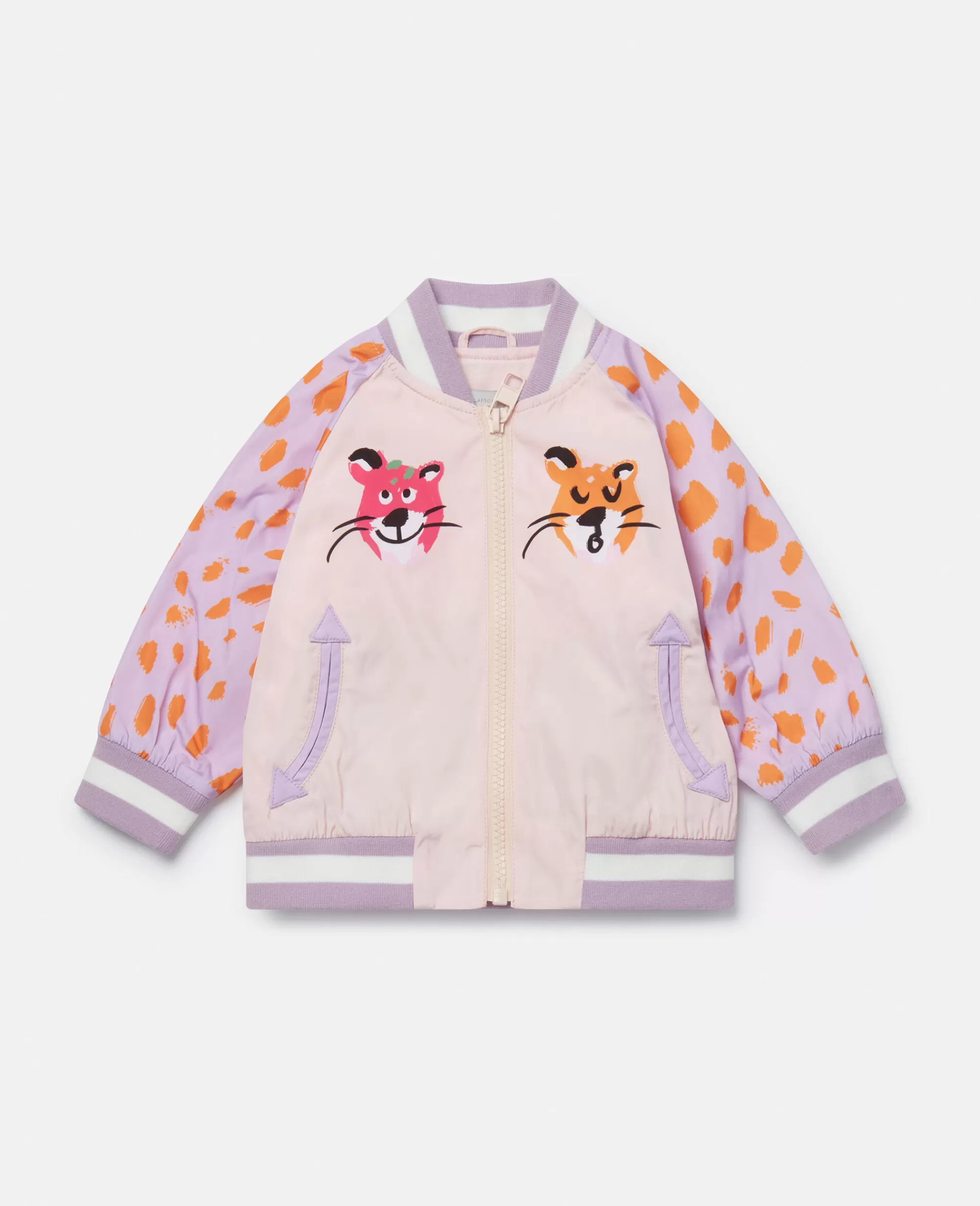 Bambini Stella McCartney Capispalla>Bomber Con Volto Di Ghepardo