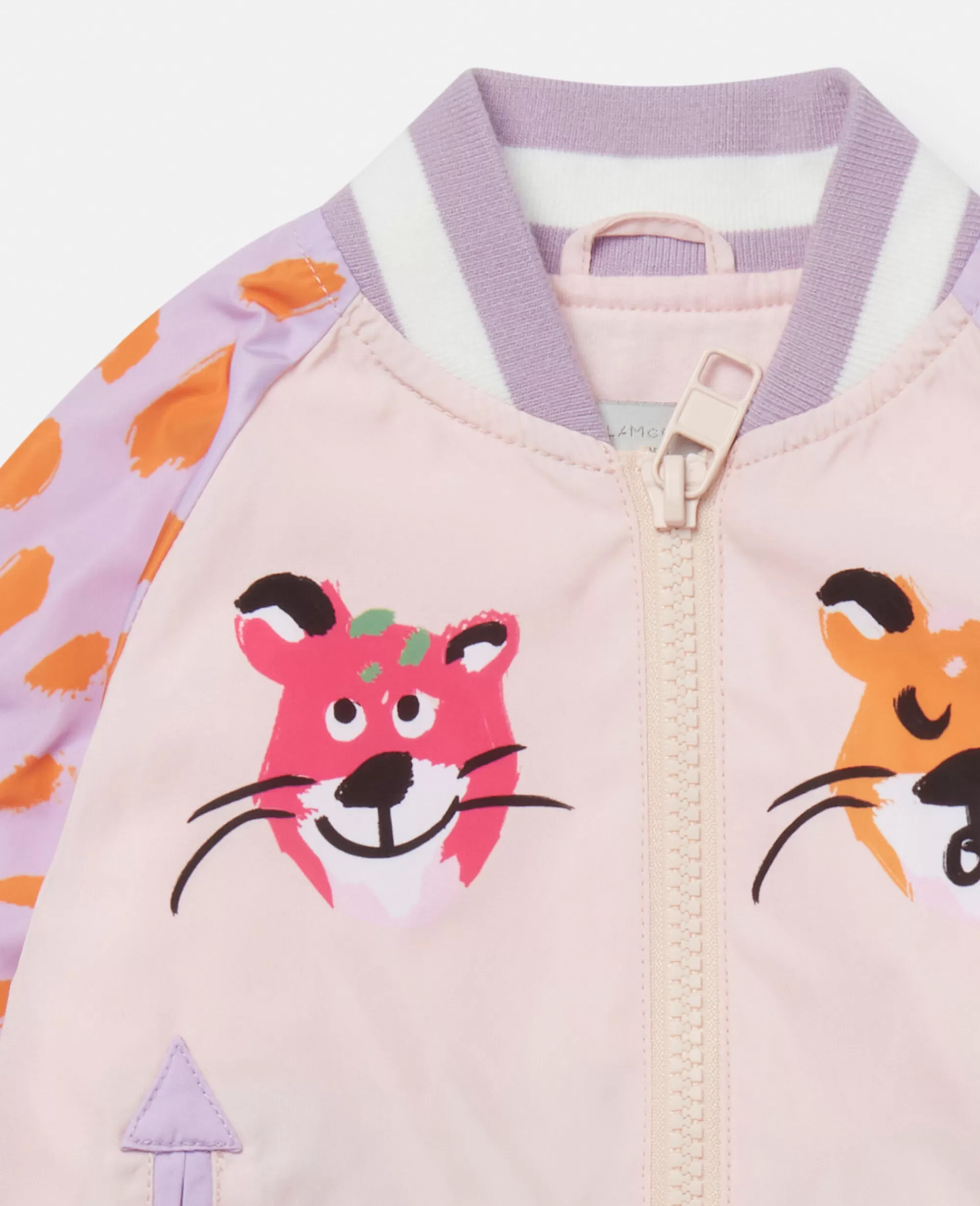 Bambini Stella McCartney Capispalla>Bomber Con Volto Di Ghepardo