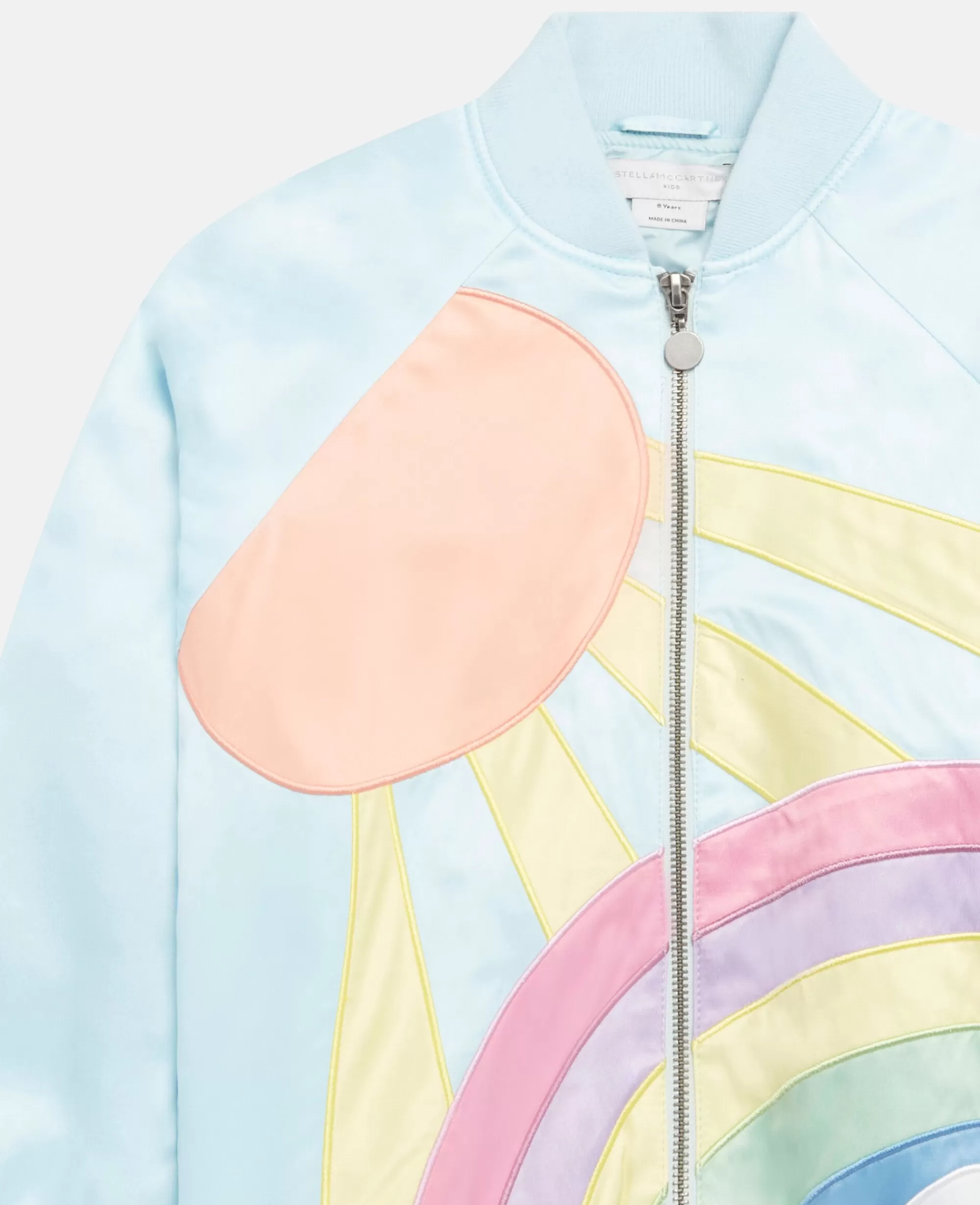 Bambini Stella McCartney Capispalla>Bomber In Satin Con Patchwork Raggio Di Sole