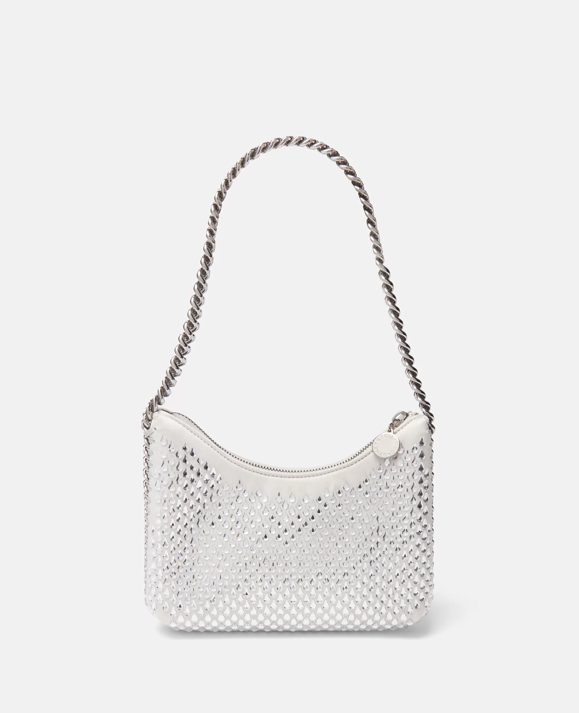 Donna Stella McCartney L'Iconica Falabella>Borsa A Spalla Con Zip Mini Falabella In Rete Con Cristalli