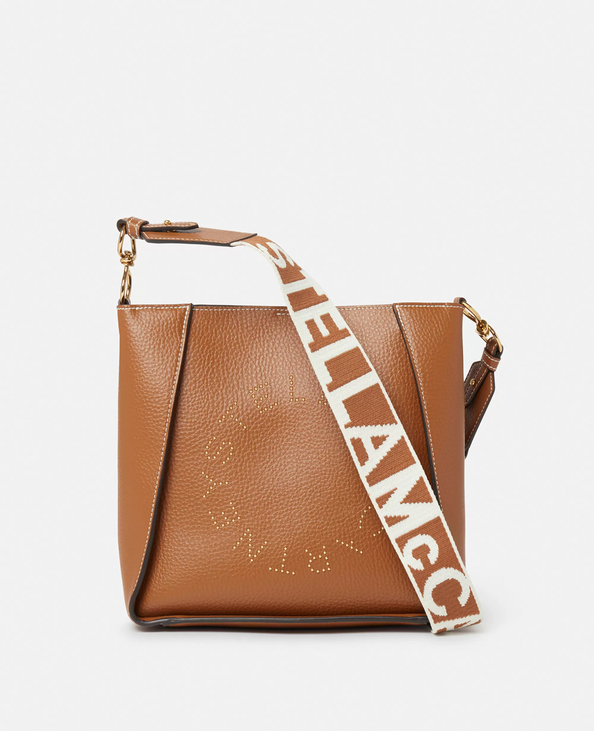 Donna Stella McCartney Stella Logo>Borsa A Spalla In Alter Mat Zigrinato Con Borchie Logo