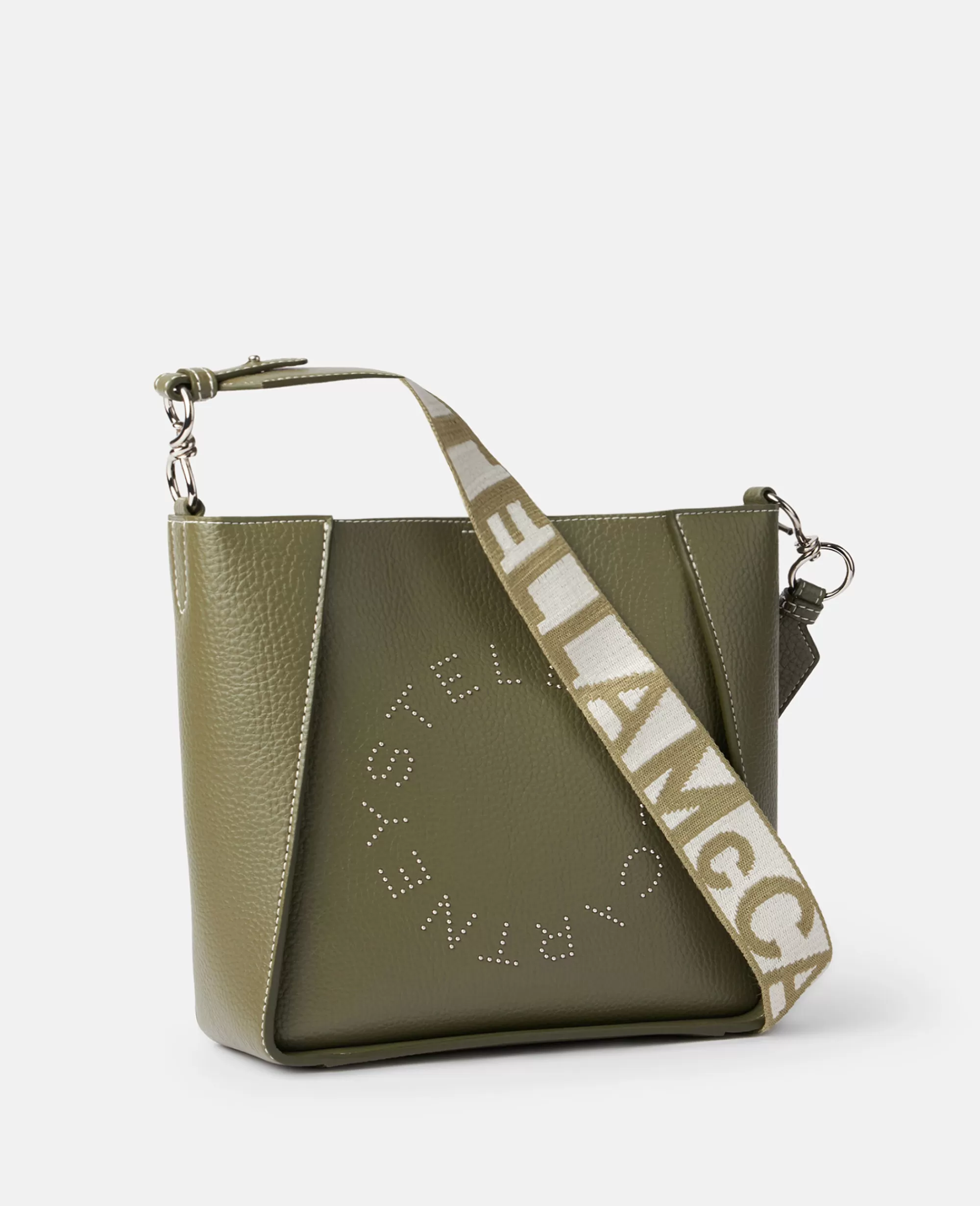 Donna Stella McCartney Stella Logo>Borsa A Spalla In Alter Mat Zigrinato Con Borchie Logo
