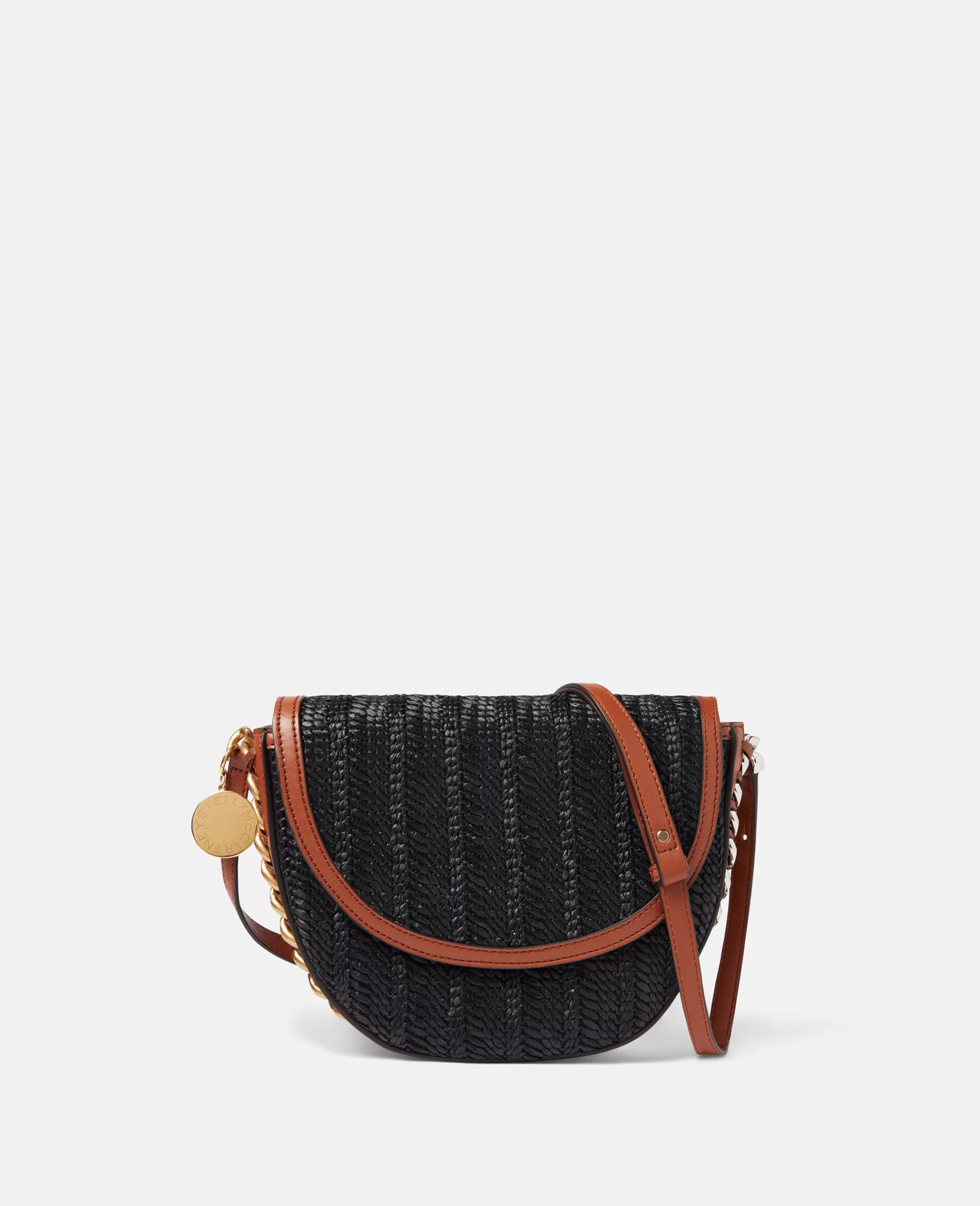 Donna Stella McCartney Borsa Frayme>Borsa A Spalla Media Con Patta Frayme In Rafia Intrecciata
