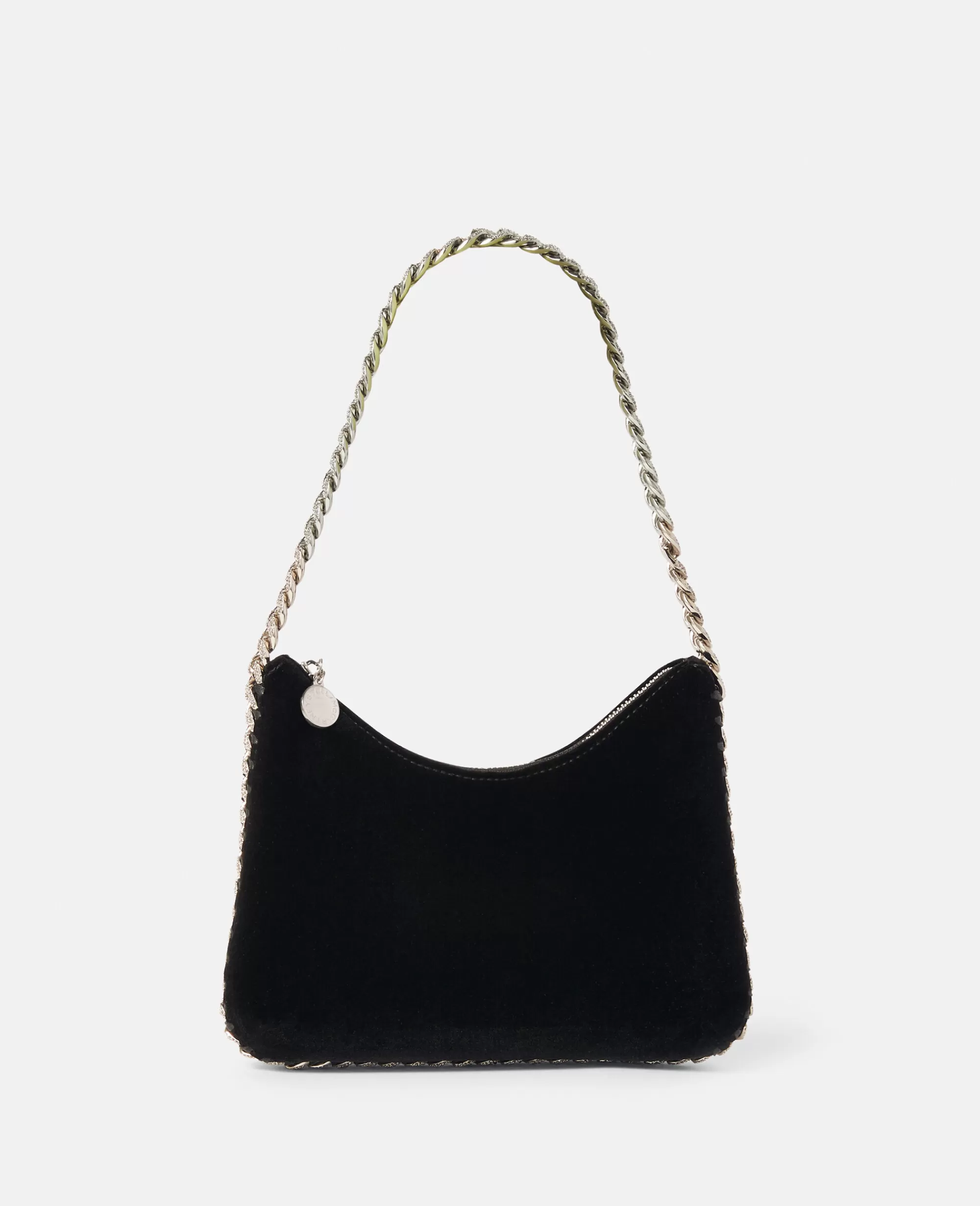 Donna Stella McCartney L'Iconica Falabella>Borsa A Spalla Mini Falabella In Velluto Con Catena Con Cristalli