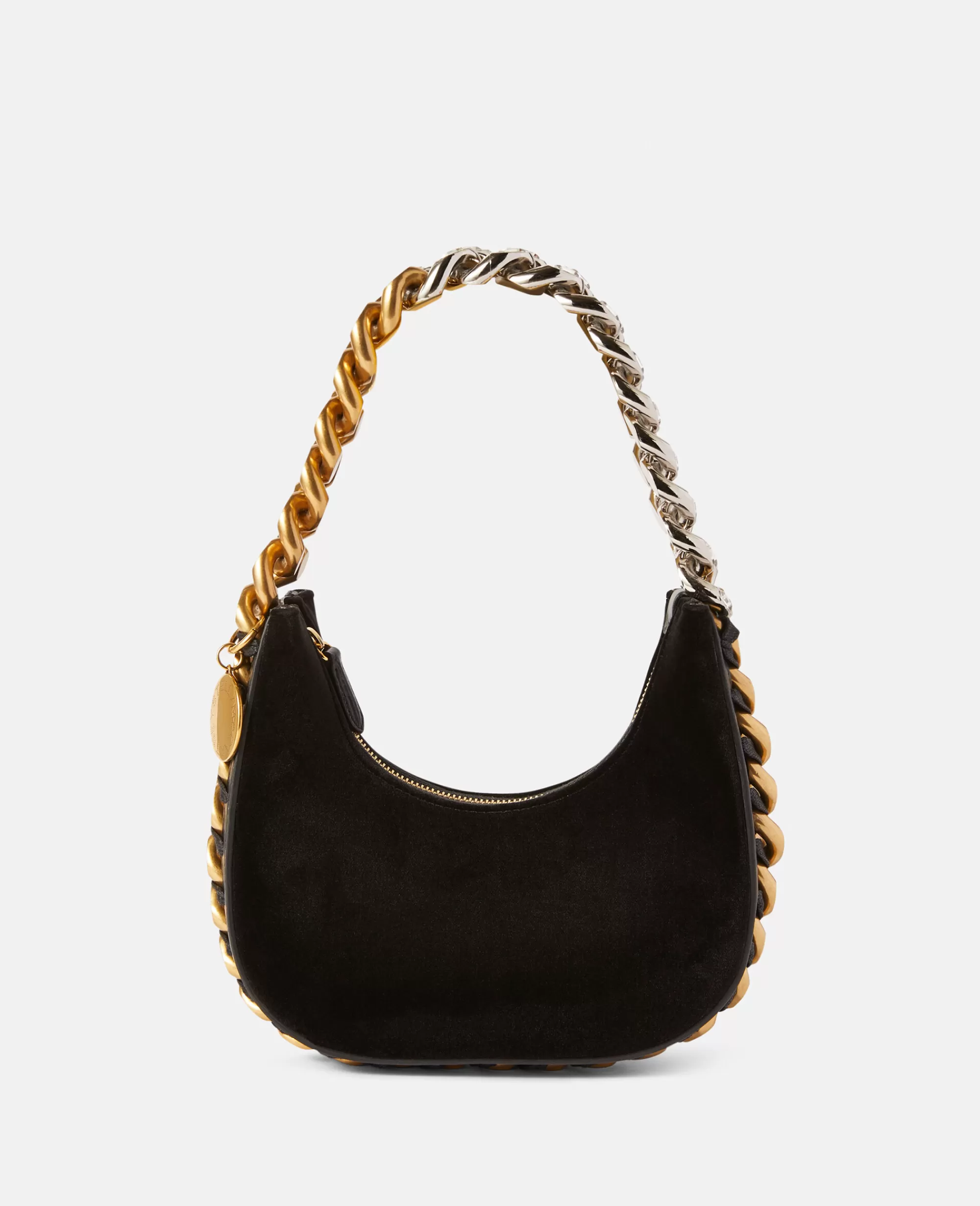 Donna Stella McCartney Borsa Frayme>Borsa A Spalla Mini Frayme In Velluto Con Catena Con Cristalli