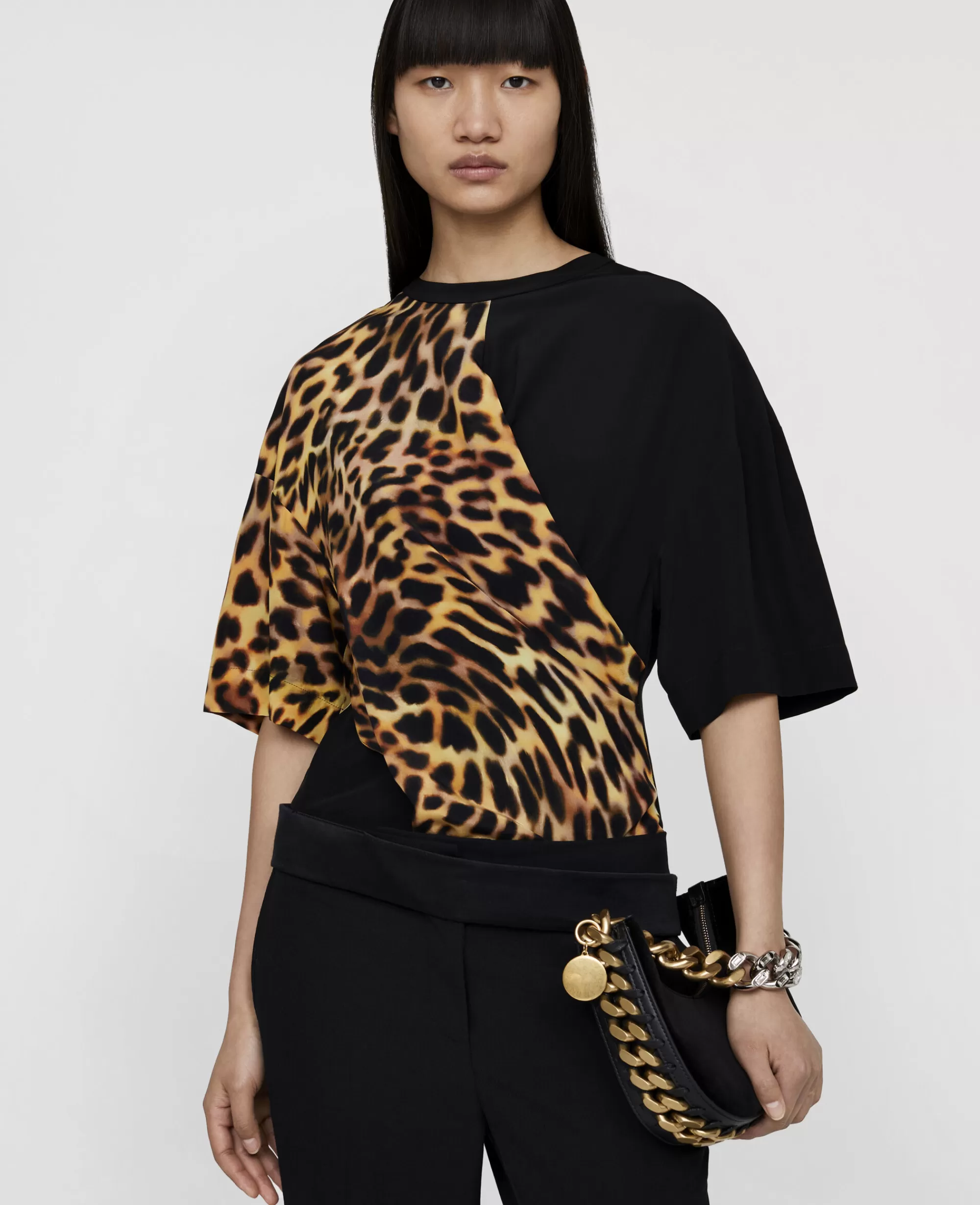 Donna Stella McCartney Borsa Frayme>Borsa A Spalla Mini Frayme In Velluto Con Catena Con Cristalli