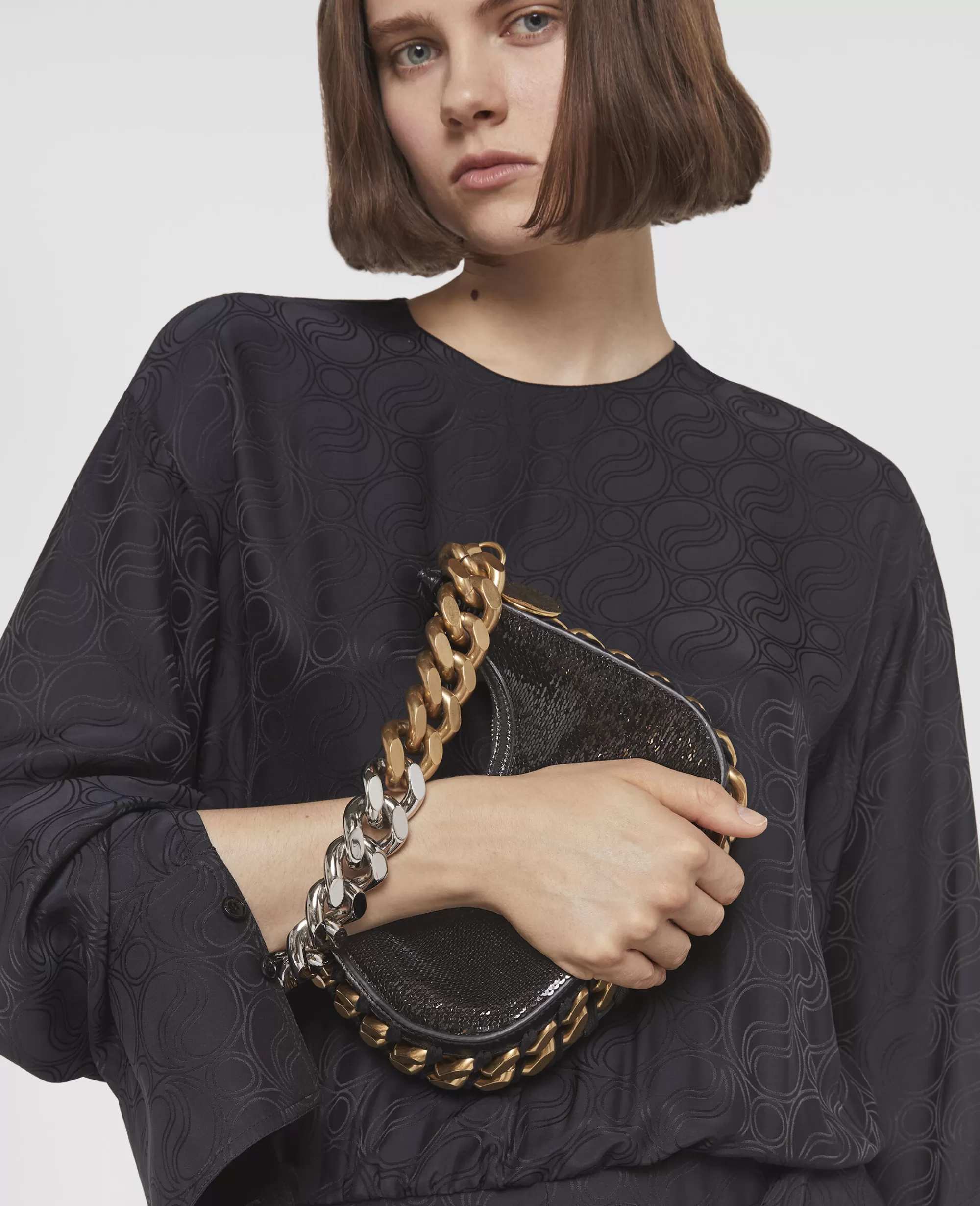 Donna Stella McCartney Borsa Frayme>Borsa A Spalla Mini Frayme Zipit Con Paillette