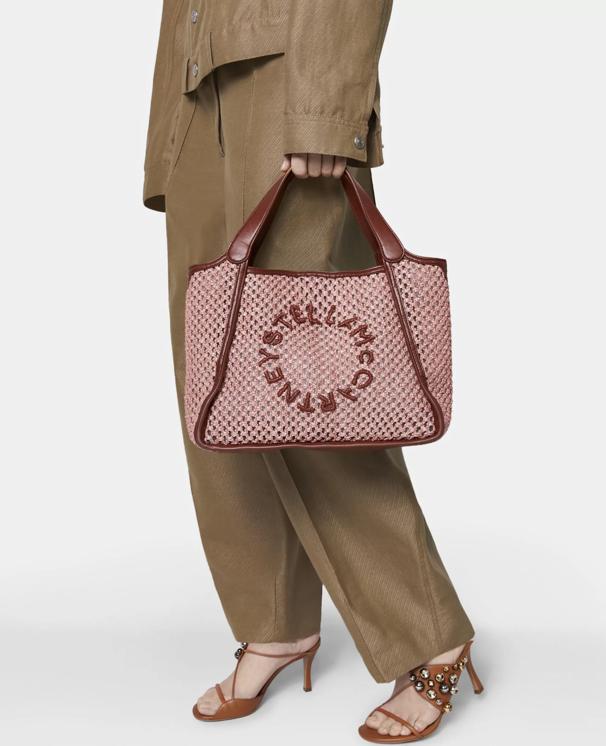 Donna Stella McCartney Stella Logo>Borsa A Tracolla Con Logo Stella In Rafia